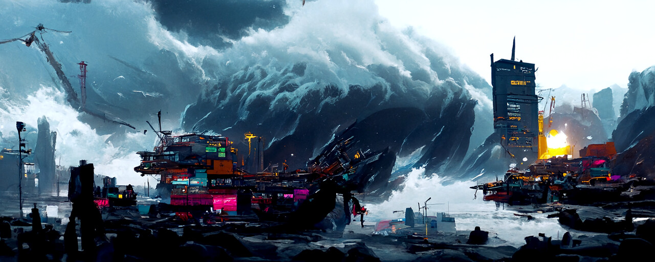 ArtStation - Commission Cyberpunk City With Nature Elements