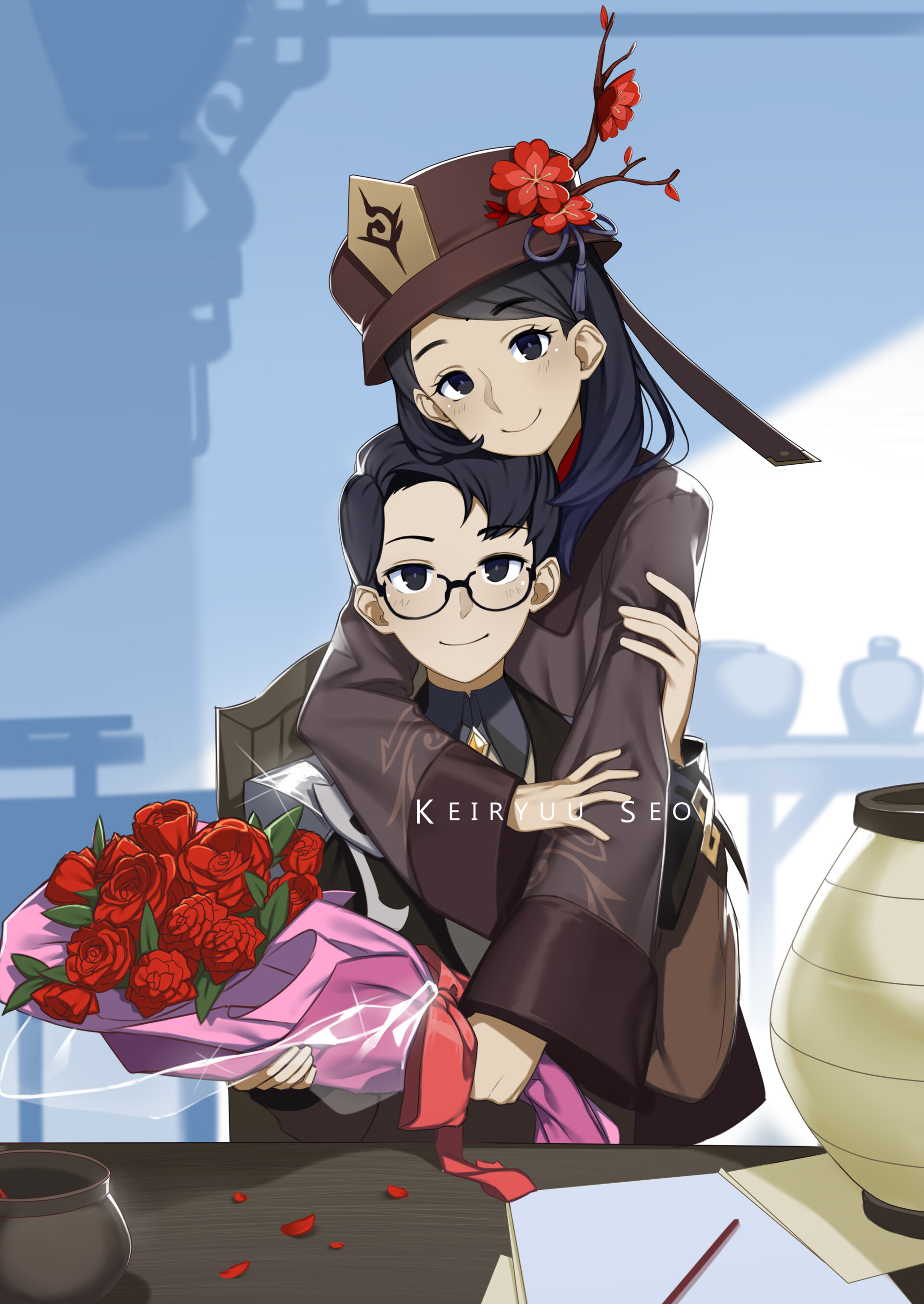 Keiryuu Seo - Art Commission|Genshin Impact themed For Valentines