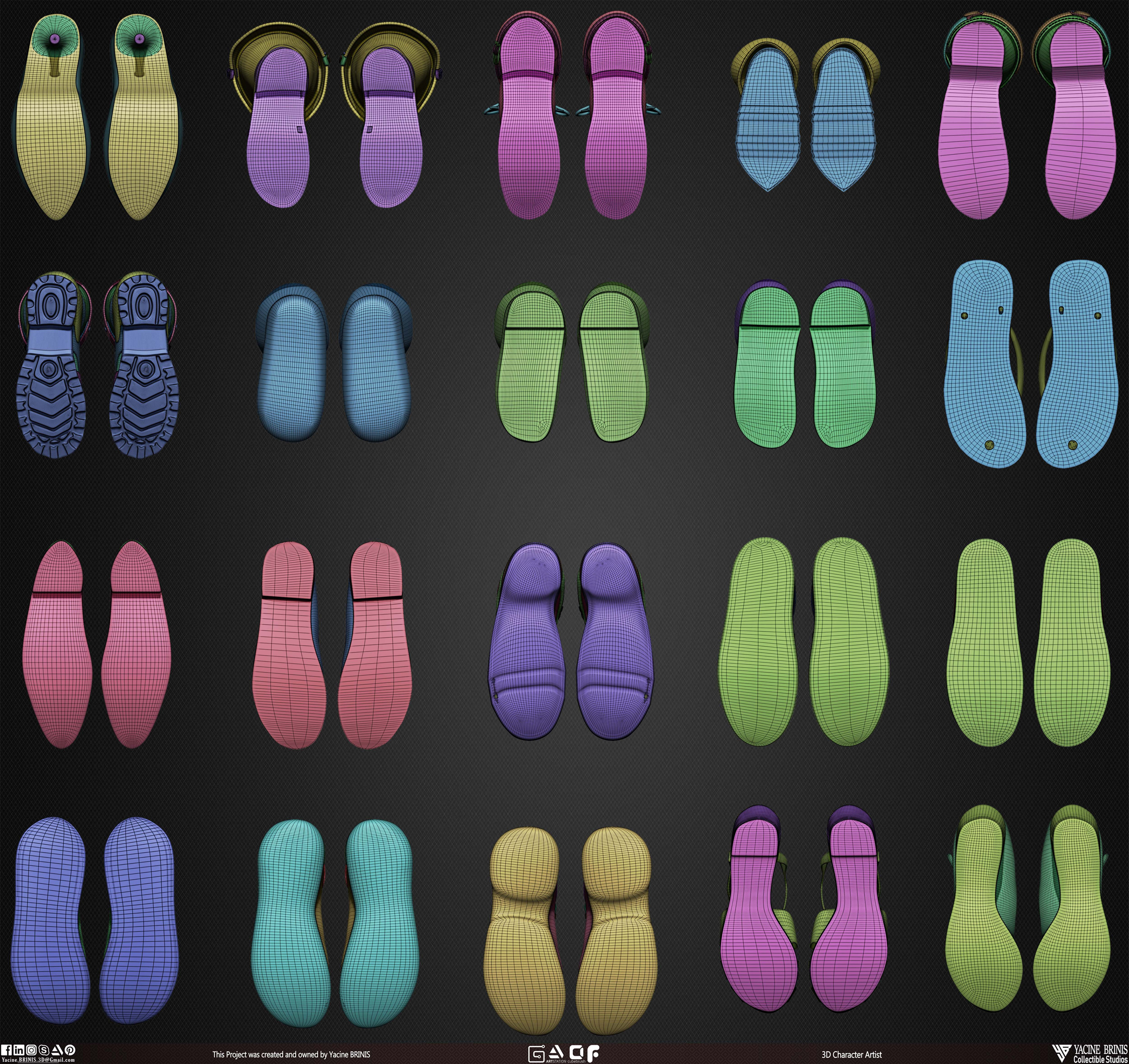 20 Shoes Pack sculpted By Yacine BRINIS Vol 03 Set 009
