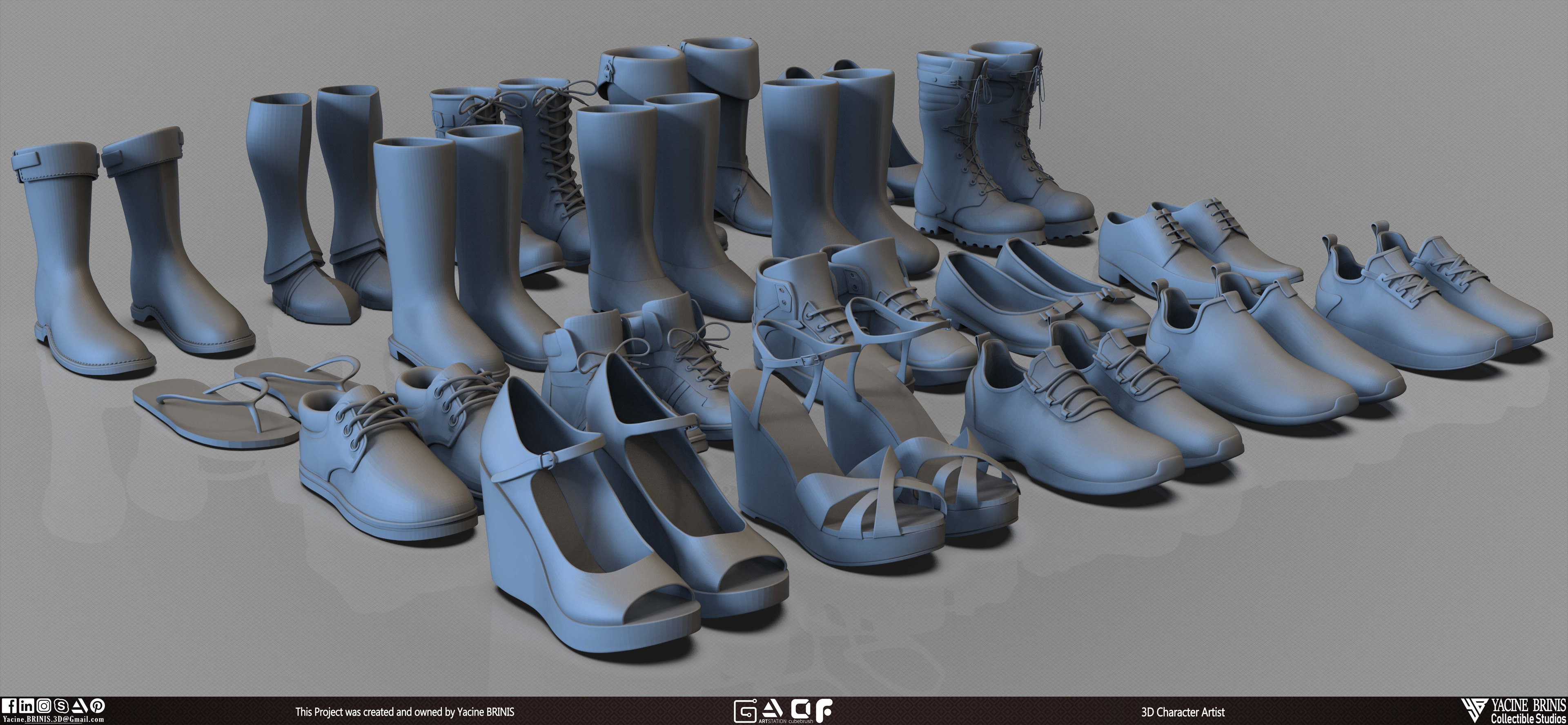 20 Shoes Pack sculpted By Yacine BRINIS Vol 03 Set 011