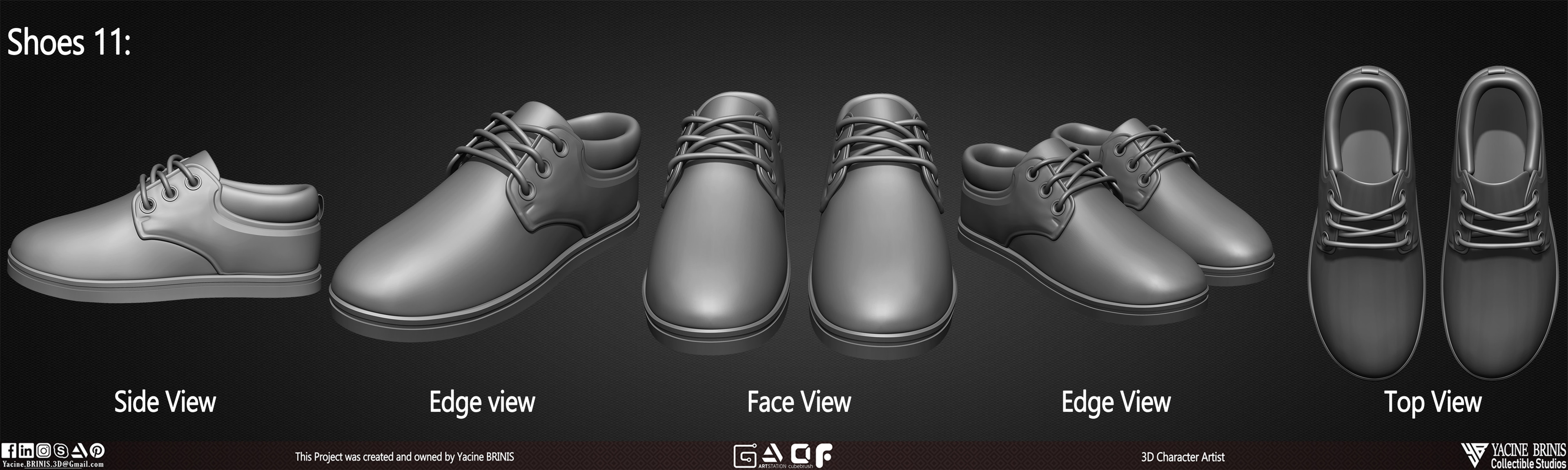 20 Shoes Pack sculpted By Yacine BRINIS Vol 03 Set 028