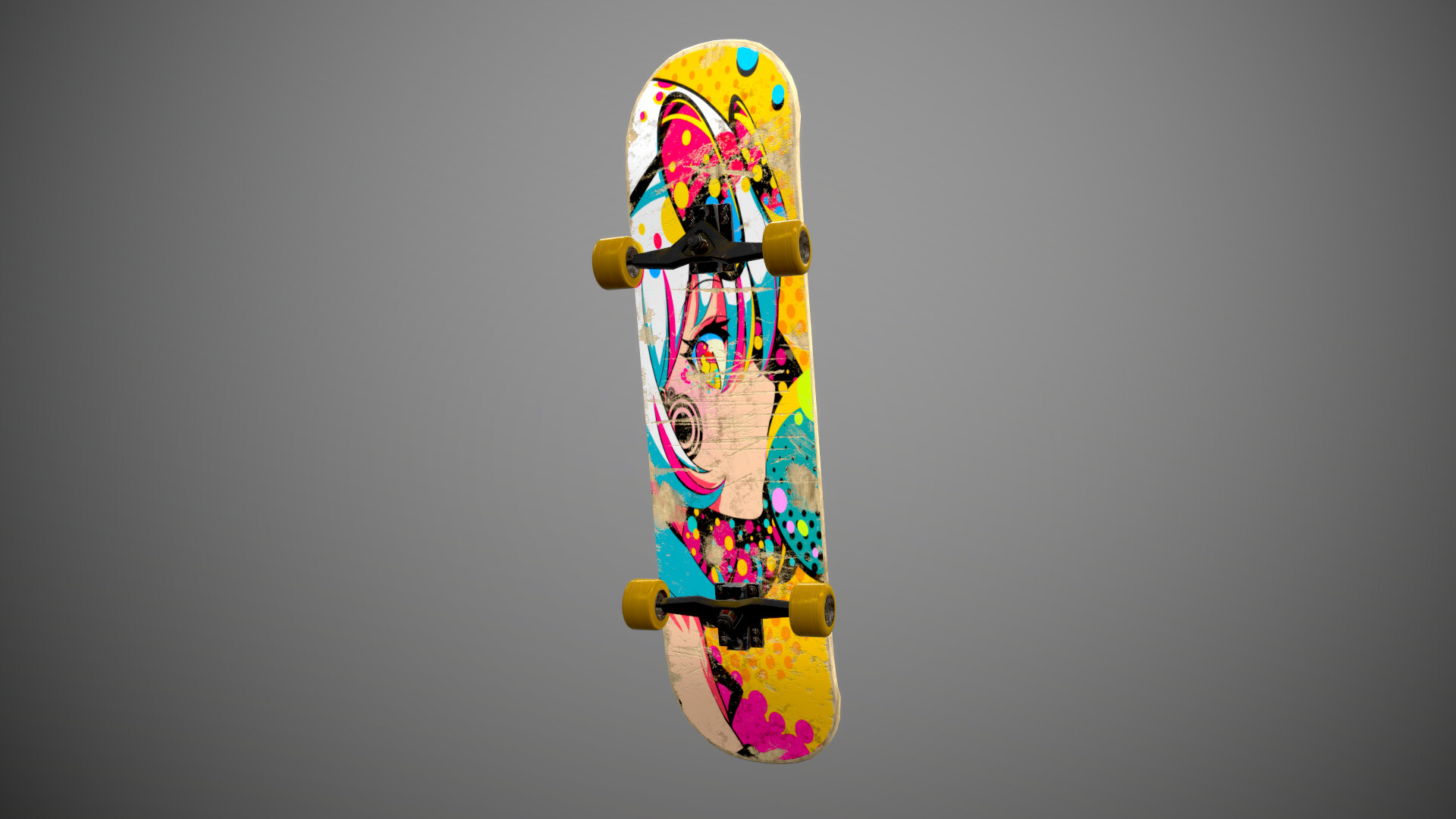 ArtStation - Bubble-Gum Anime Girl Skateboard