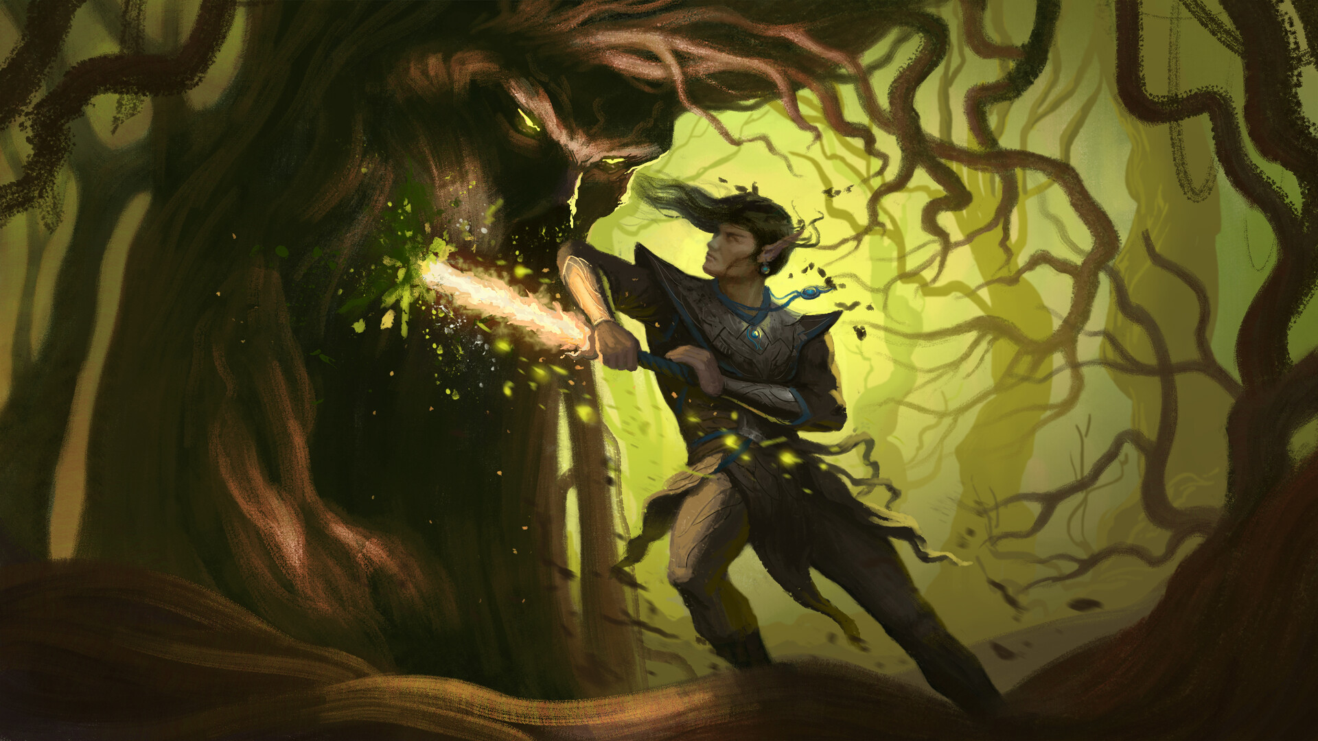 ArtStation - Battle in the forest