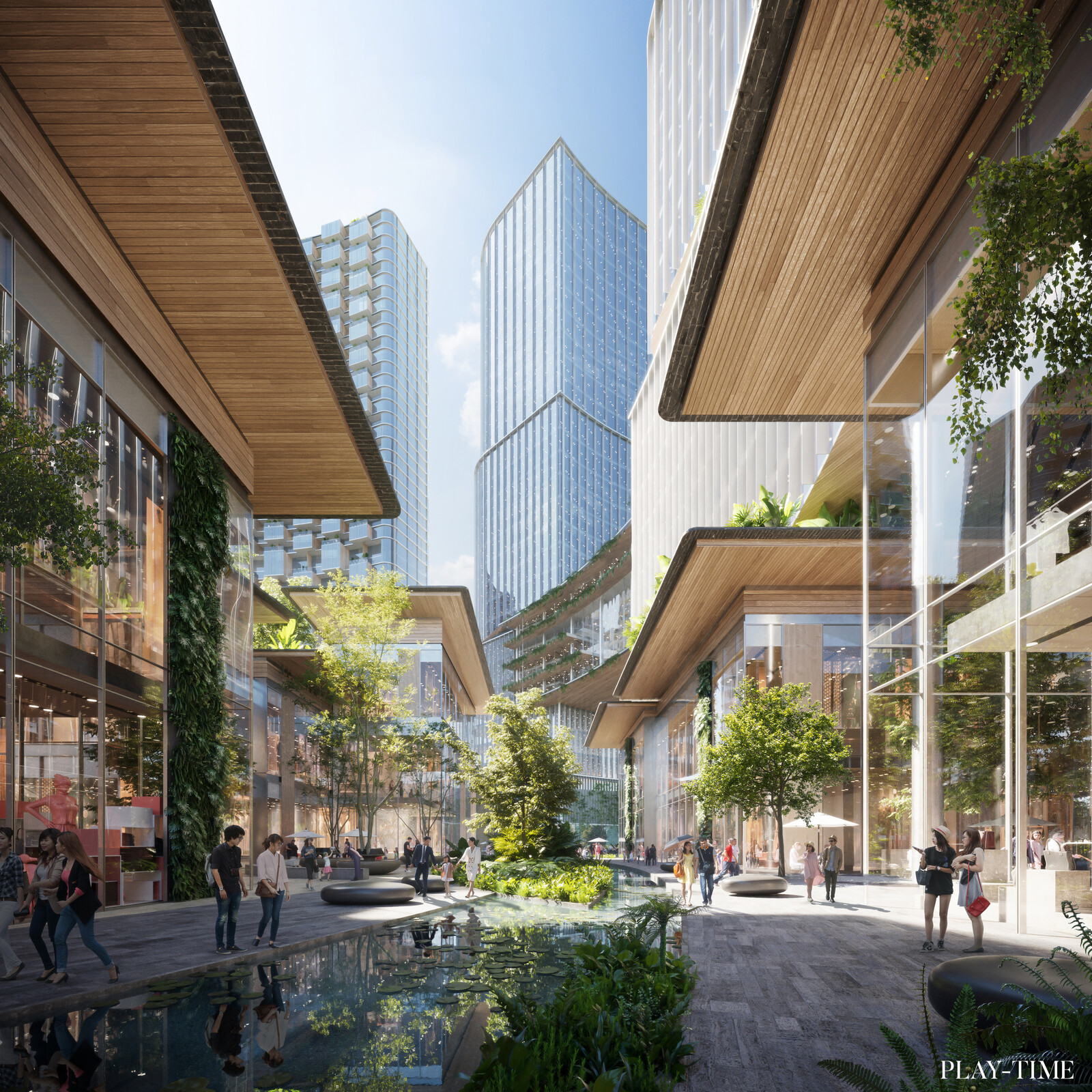 New commercial development in Vietnam designed by NBBJ Design. Image by PLAY-TIME Barcelona