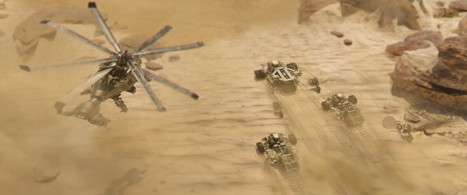 Running away from the sand storm!
