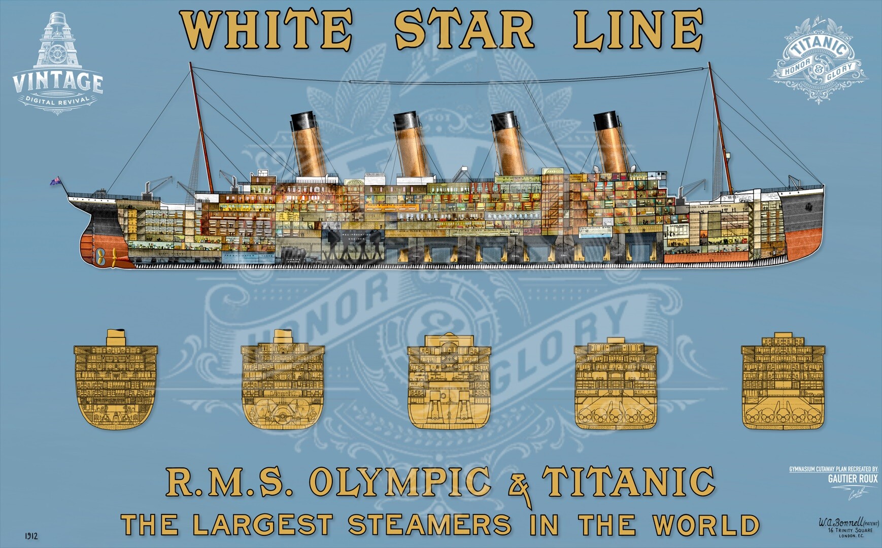 ArtStation - Titanic Honor & Glory - Gymnasium Cutaway Plan