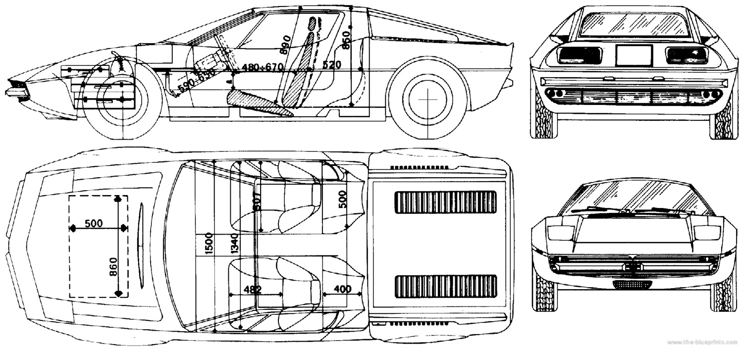 Lamborghini miura чертеж