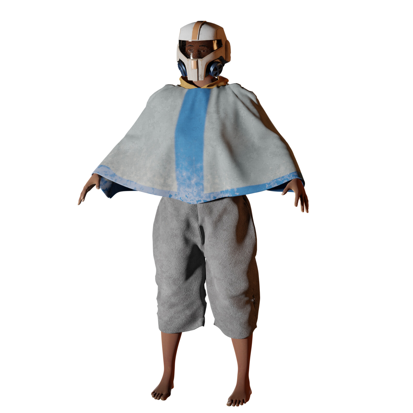 Simple character, human made using MakeHuman