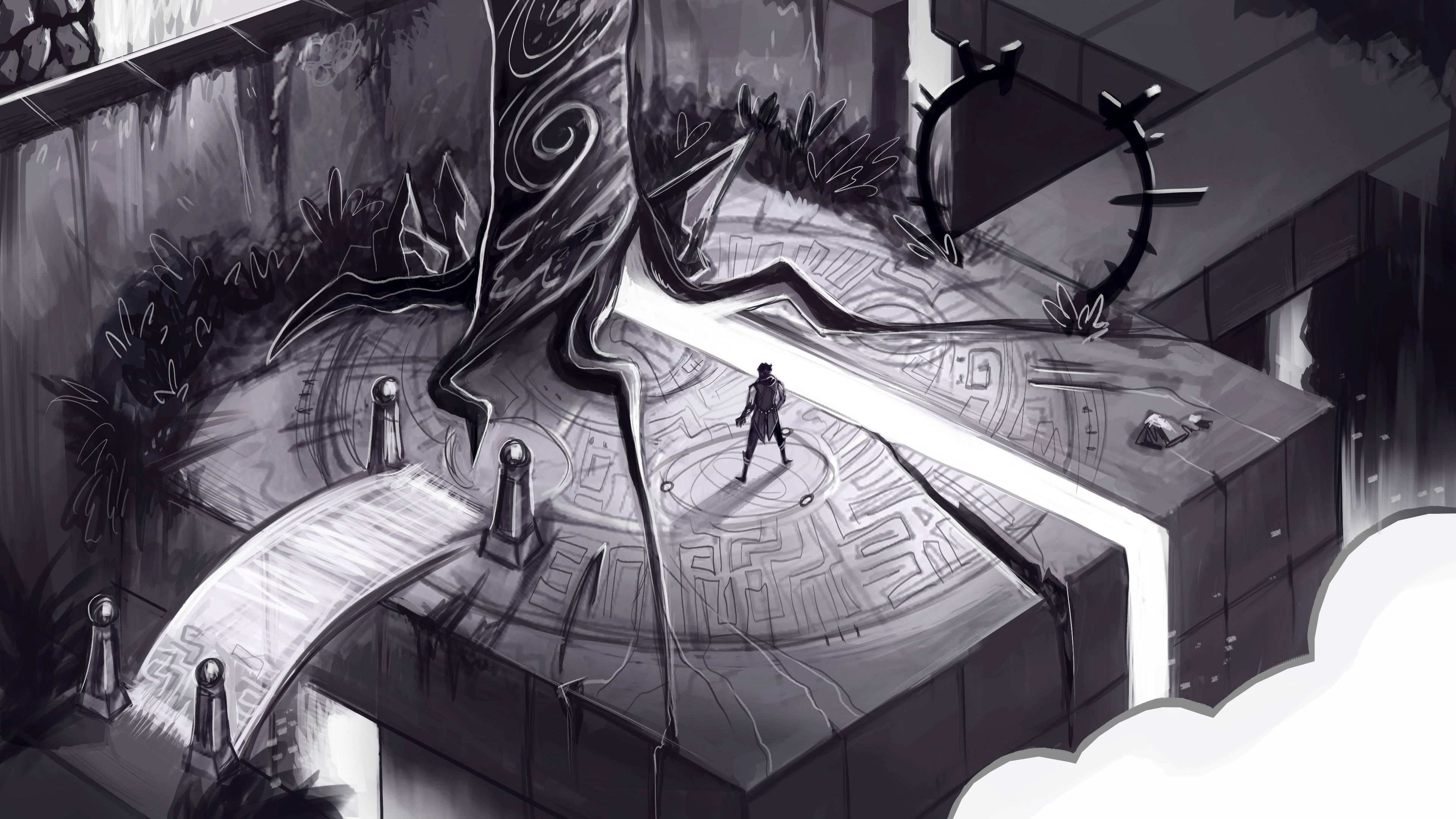 Large sketch from thumbnails.