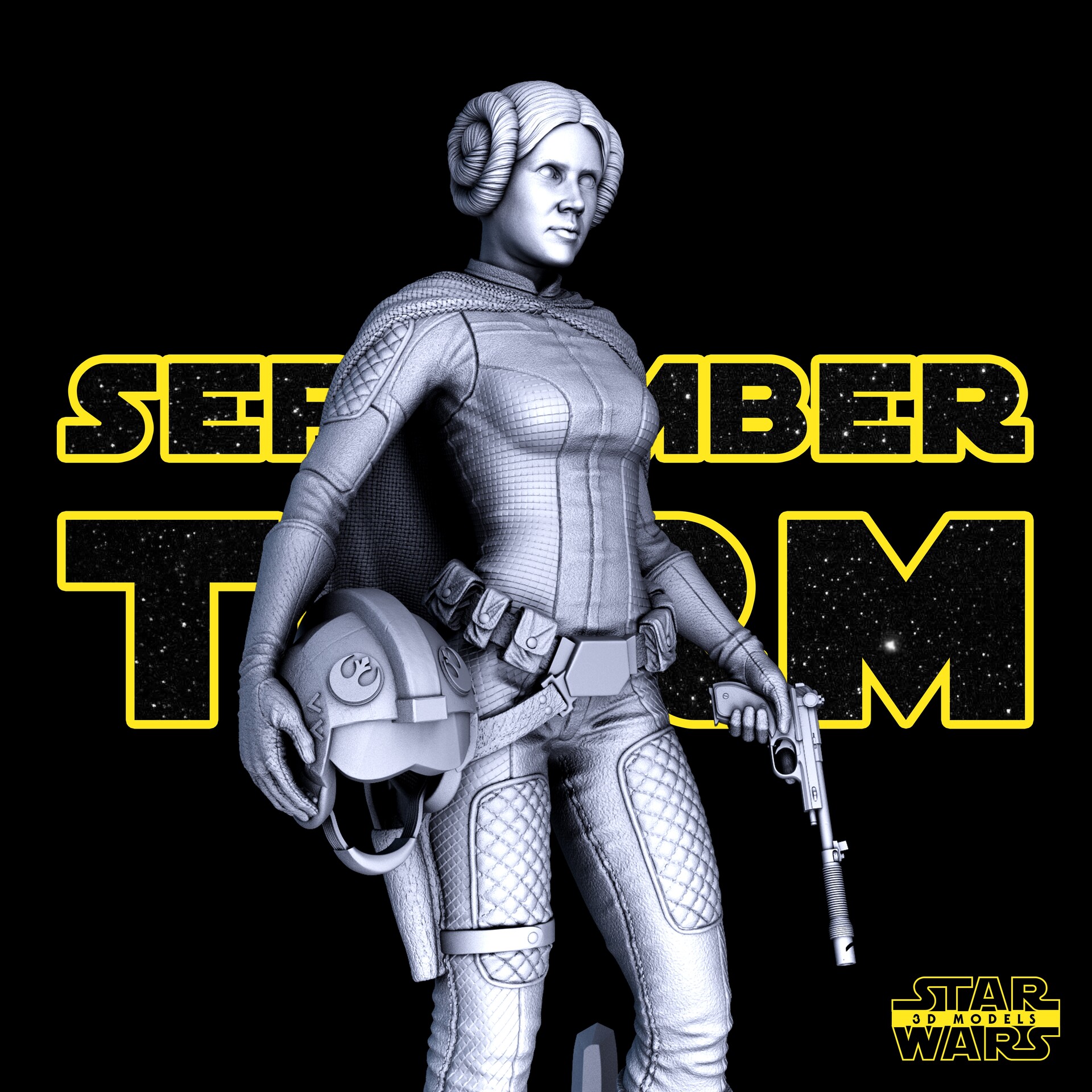 Leia Skywalker by Star Wars 3D Models Resin Model 3D Pri Star Wars Fan Art 
