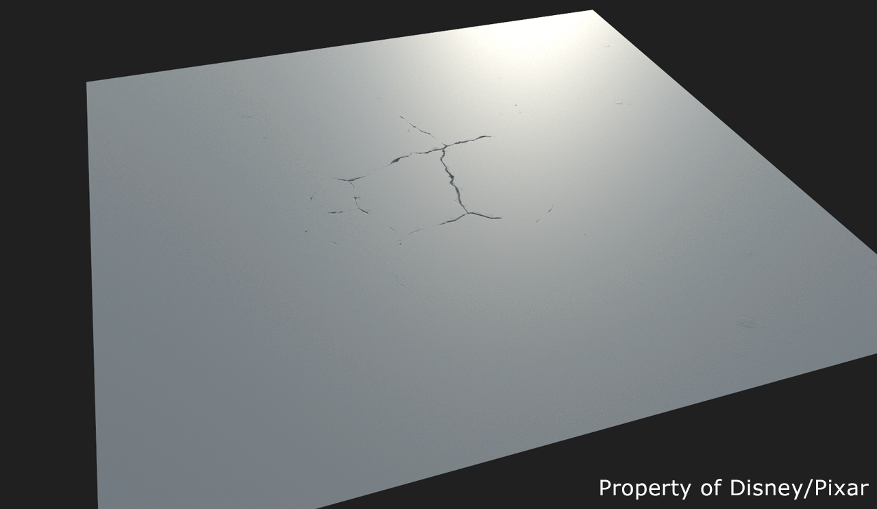 The procedural concrete damage was driven by a set of textures I generated in Substance Designer with increasing levels of damage. By painting masks and using noises in the shader we could place damage in specific areas of a shot or let it appear randomly