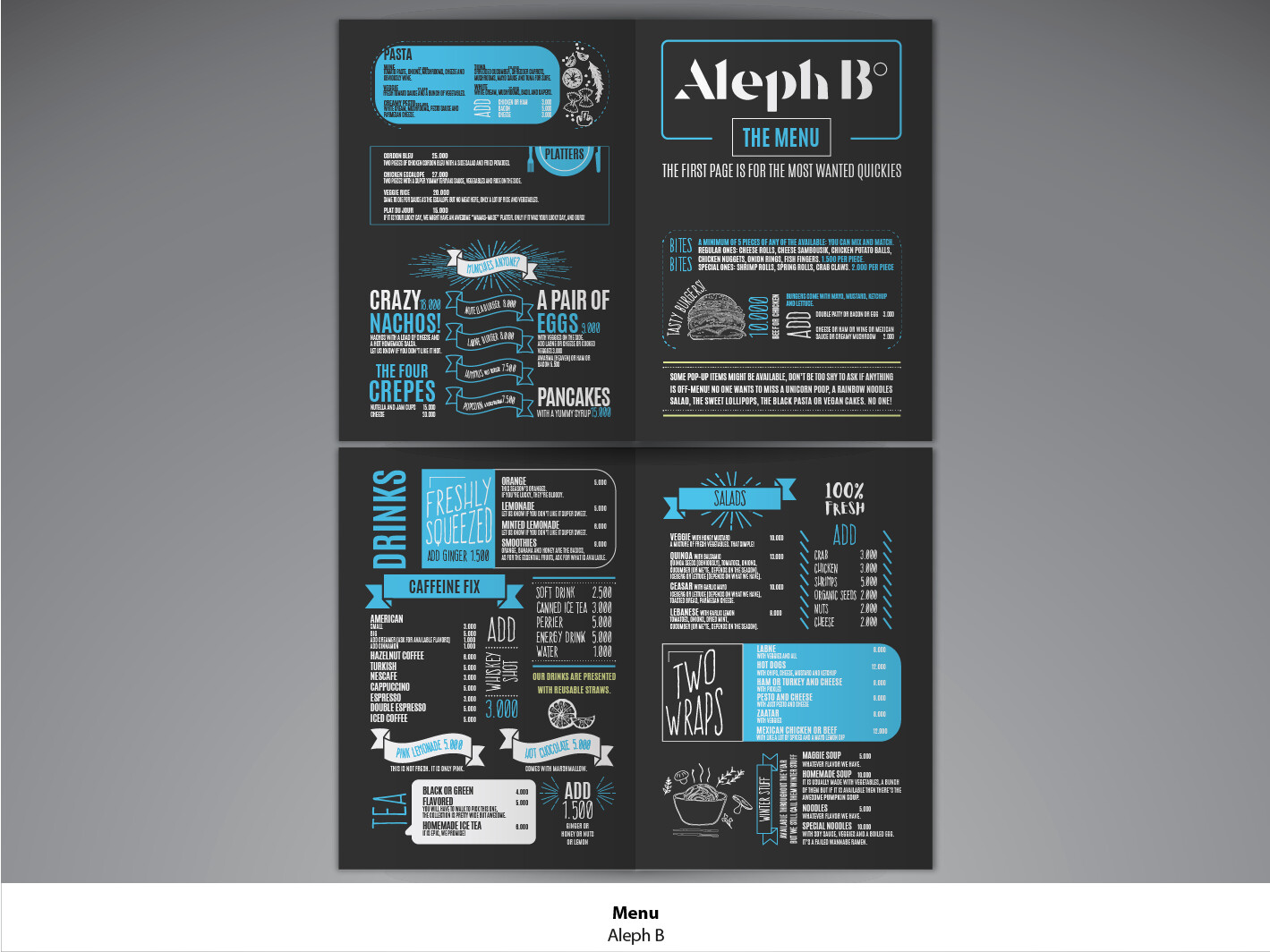 Aleph B | Menu