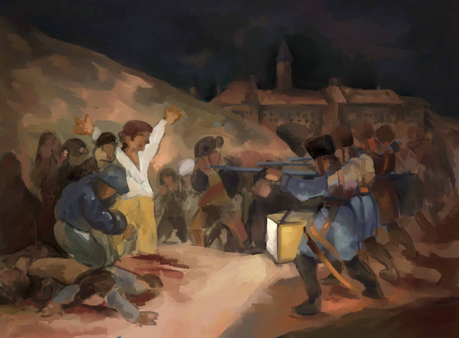 El tres de mayo de 1808 en Madrid by Fransisco Goya, Master Study