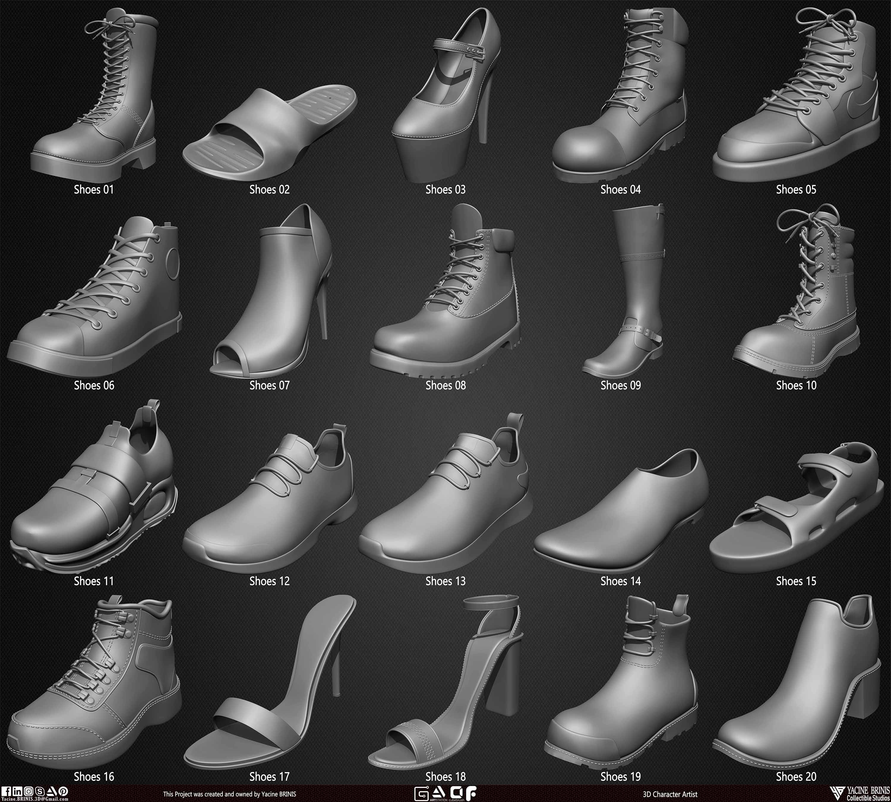 Pack of 20 Shoes Volume 04 sculpted By Yacine BRINIS Set 02