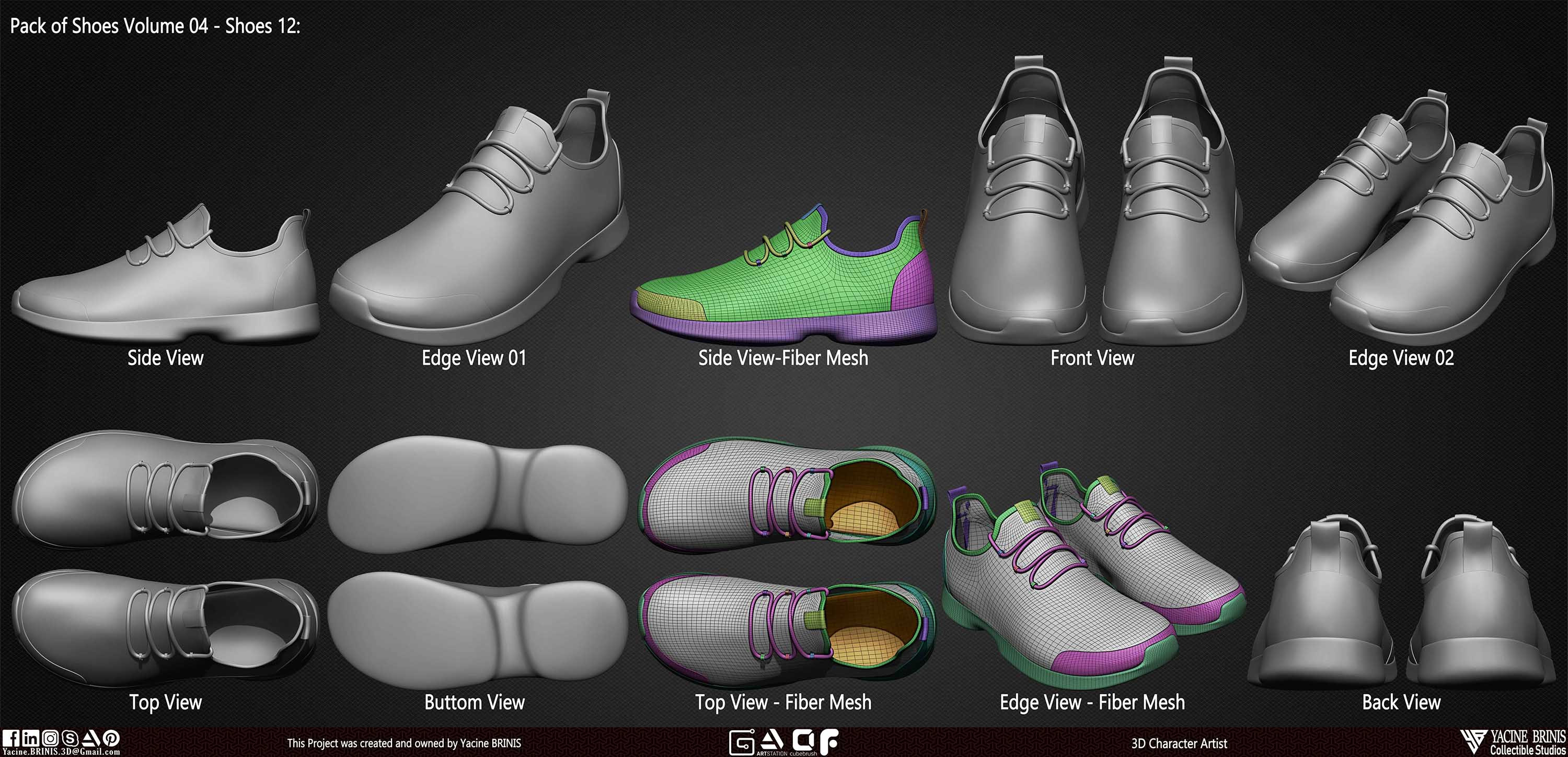 Pack of 20 Shoes Volume 04 sculpted By Yacine BRINIS Set 22