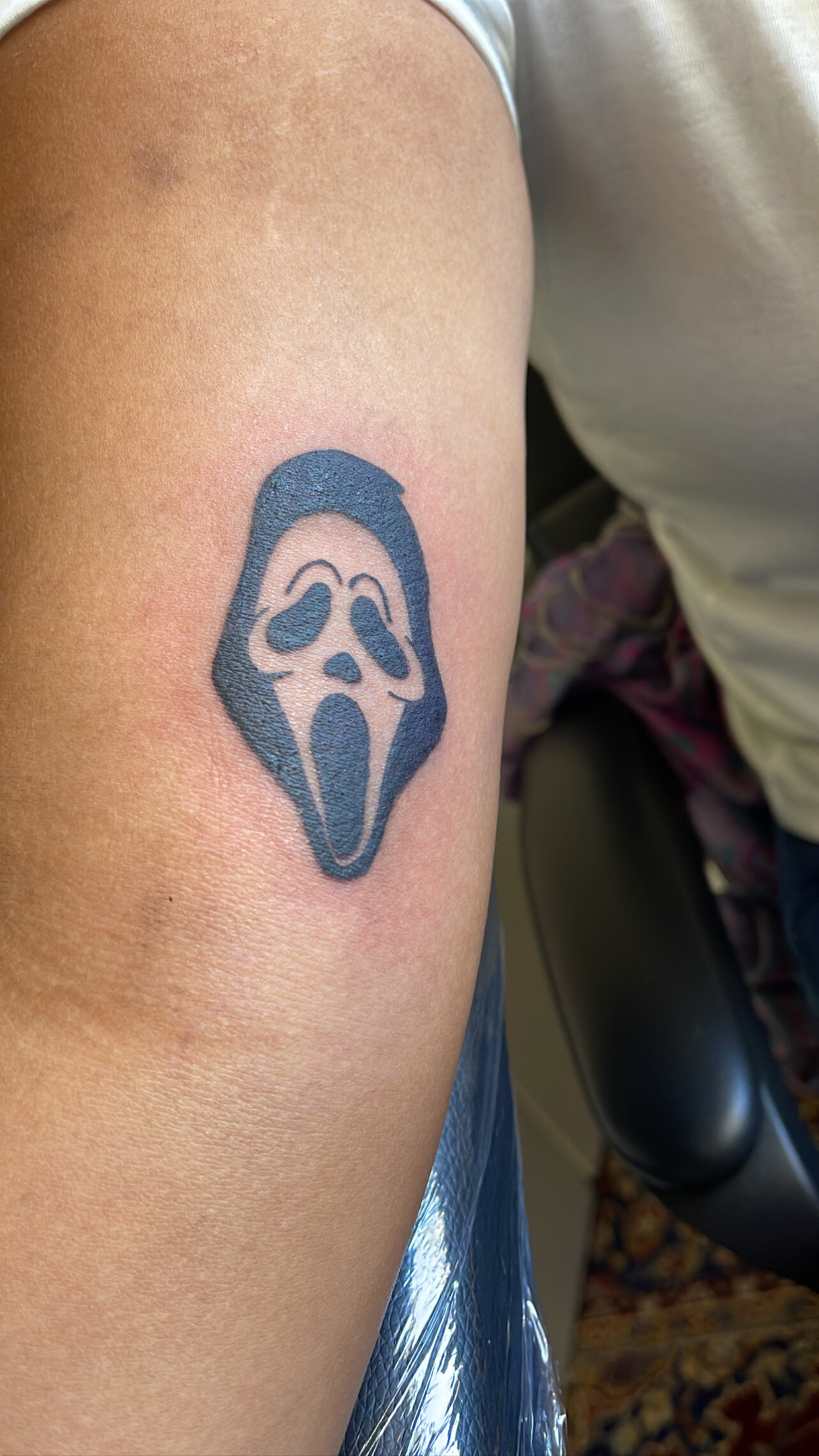 Tattoo uploaded by Stacie Mayer  Ghost face and Drew Barrymore Scream  inspired tattoo by Shane Murphy blackandgrey realism horror Scream  GhostFace DrewBarrymore ShaneMurphy  Tattoodo