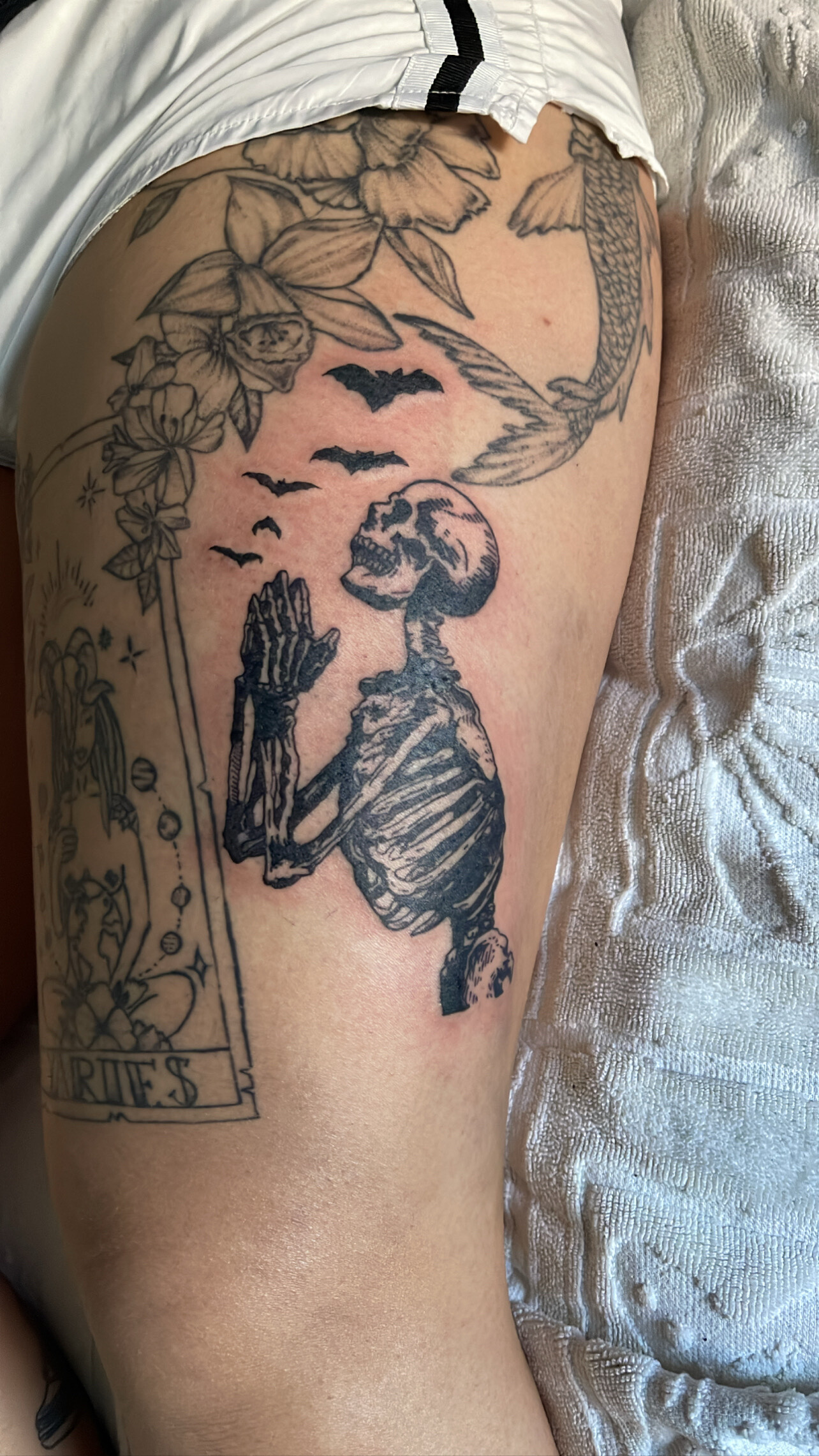 ArtStation Praying skeleton tattoo