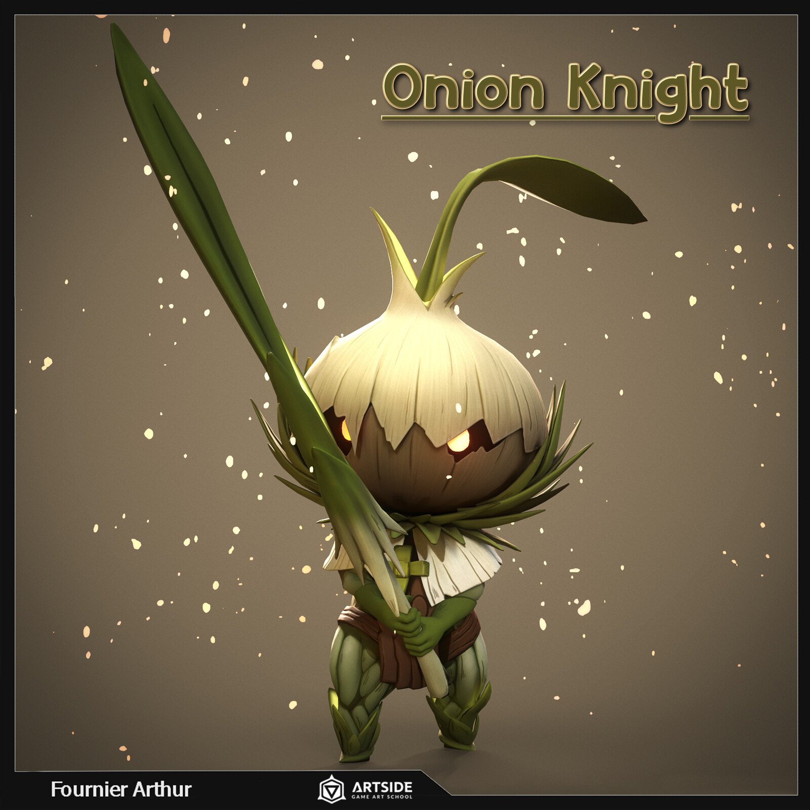 Arthur Fournier Onion Knight with his Leek sword
