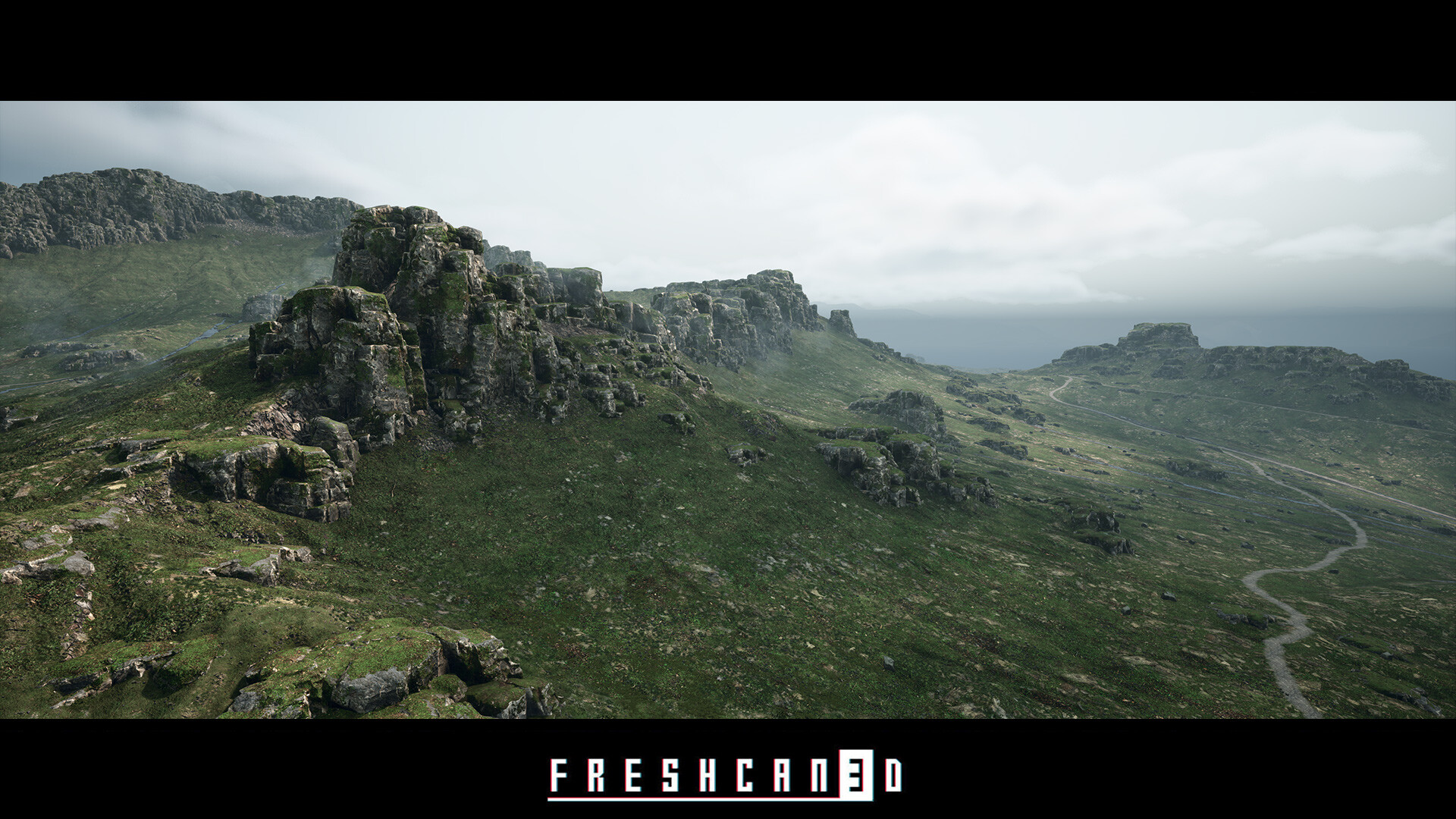 Northern island. Трава на Лендскейп Unreal engine.