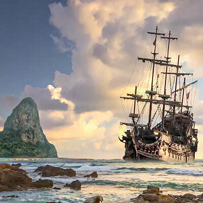 Akshath rao pirate ship in sea