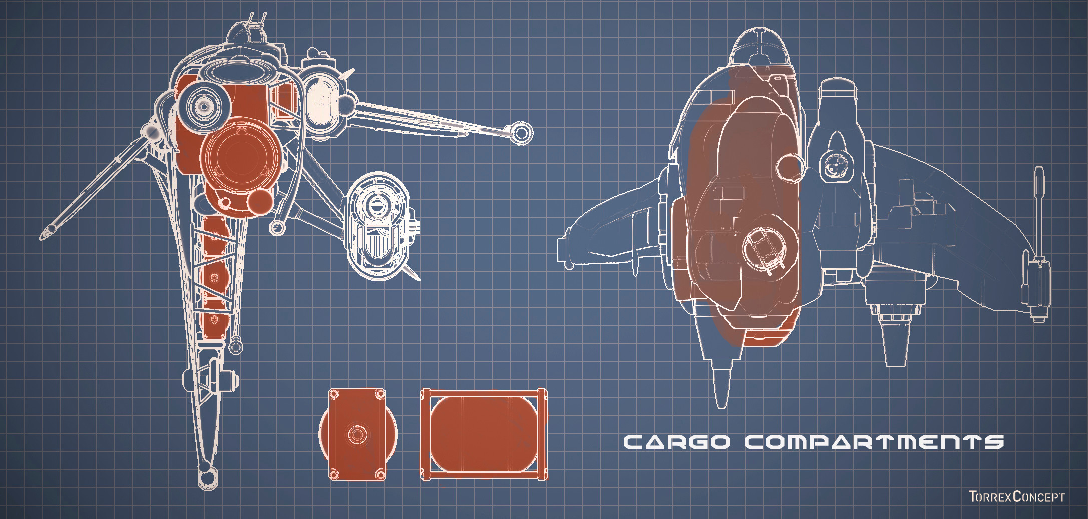 Cargo compartments.