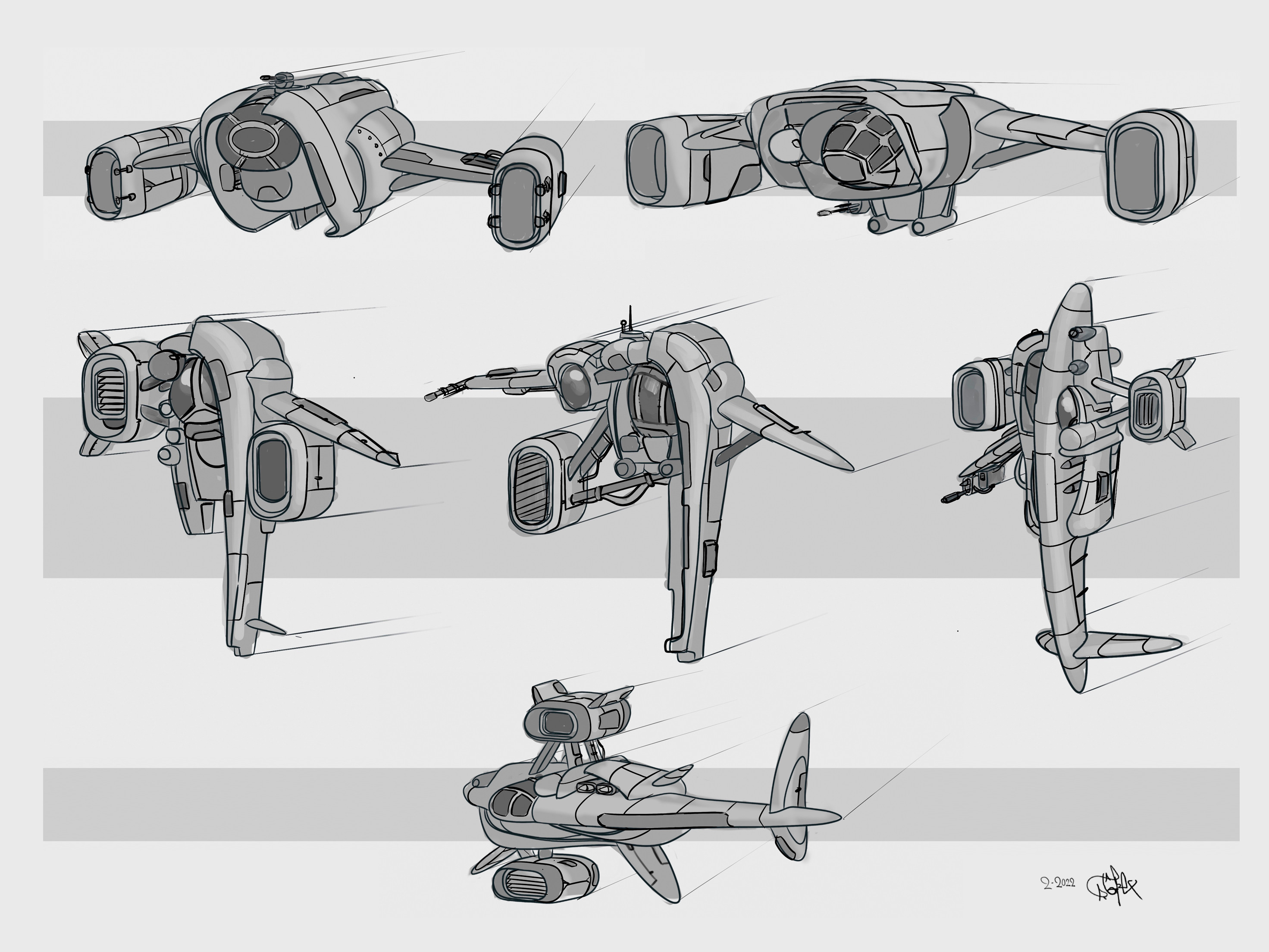 First thumbnails exploring shapes.