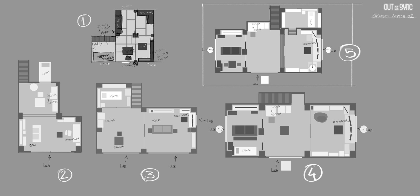 Blueprints searching for a design that could fit the needs of the director.