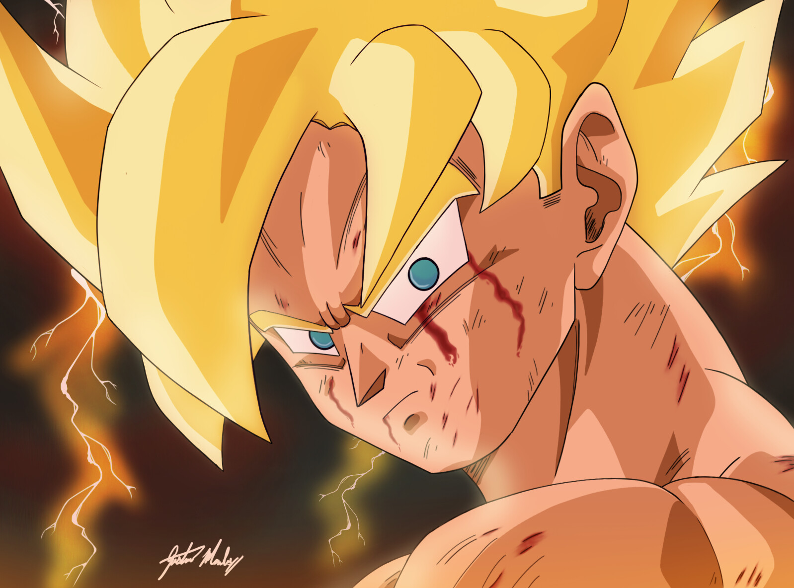 SSJ Goku Redraw (2022)(Drawn by Me) : r/dbz