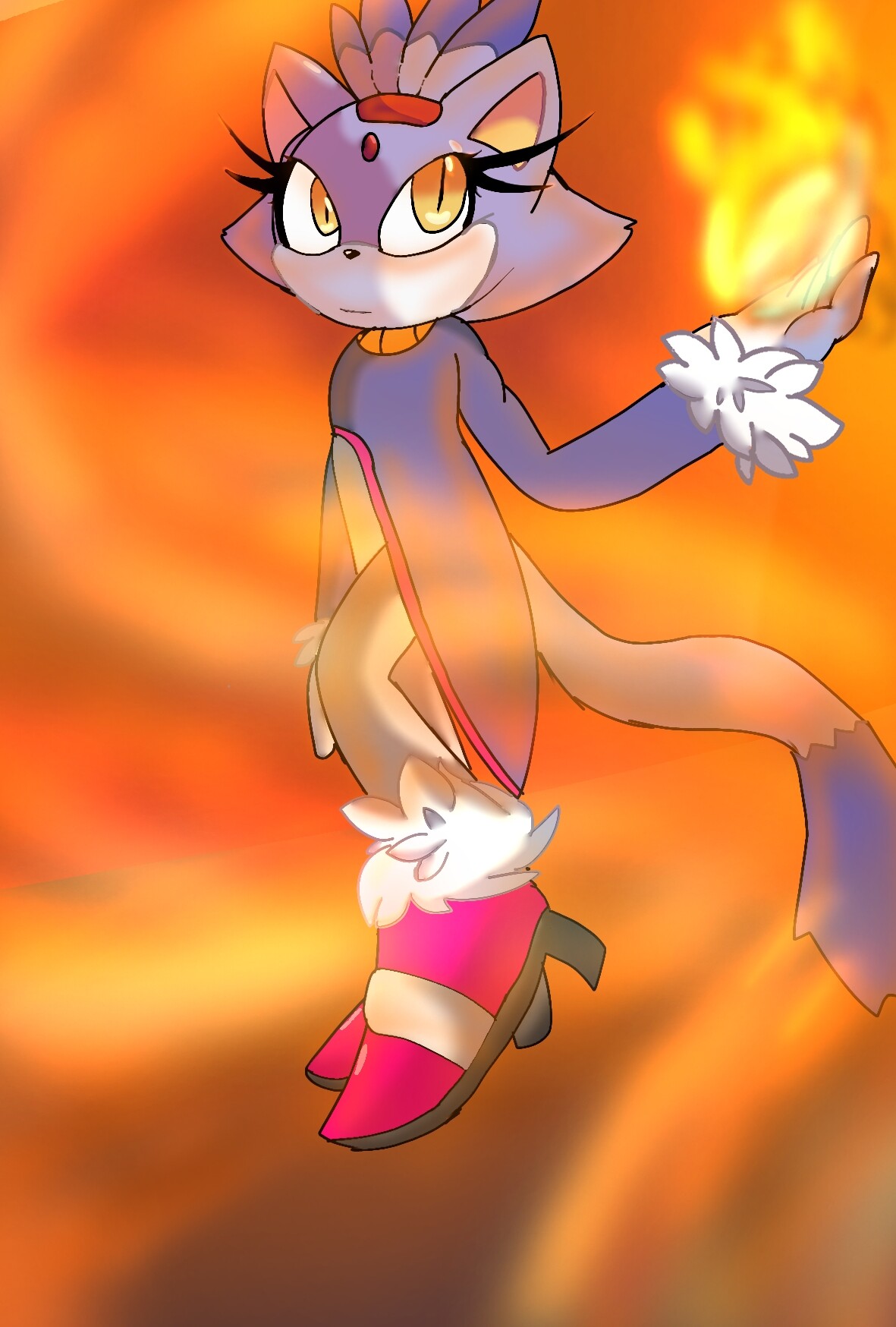 ArtStation blaze the cat fanartI tried to draw a good fanart.....but