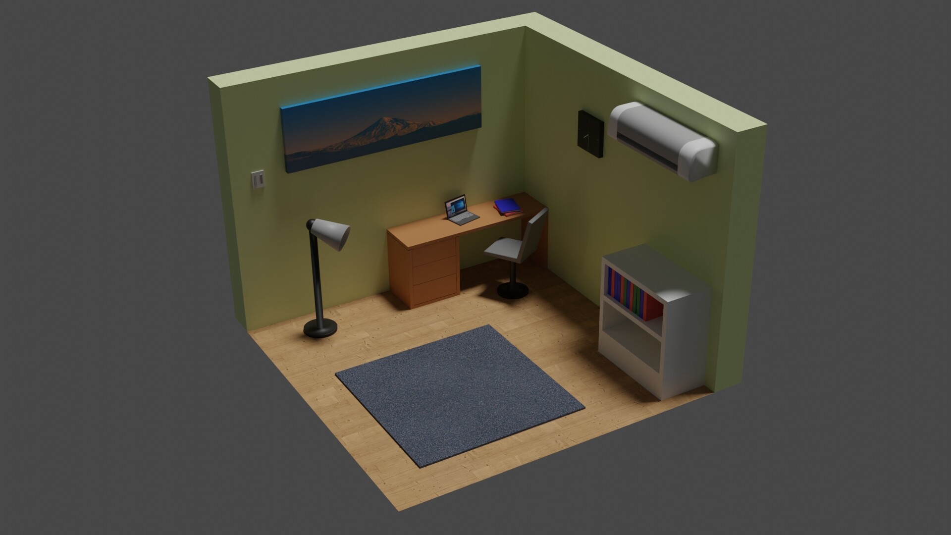 ArtStation - Low Poly Study Room