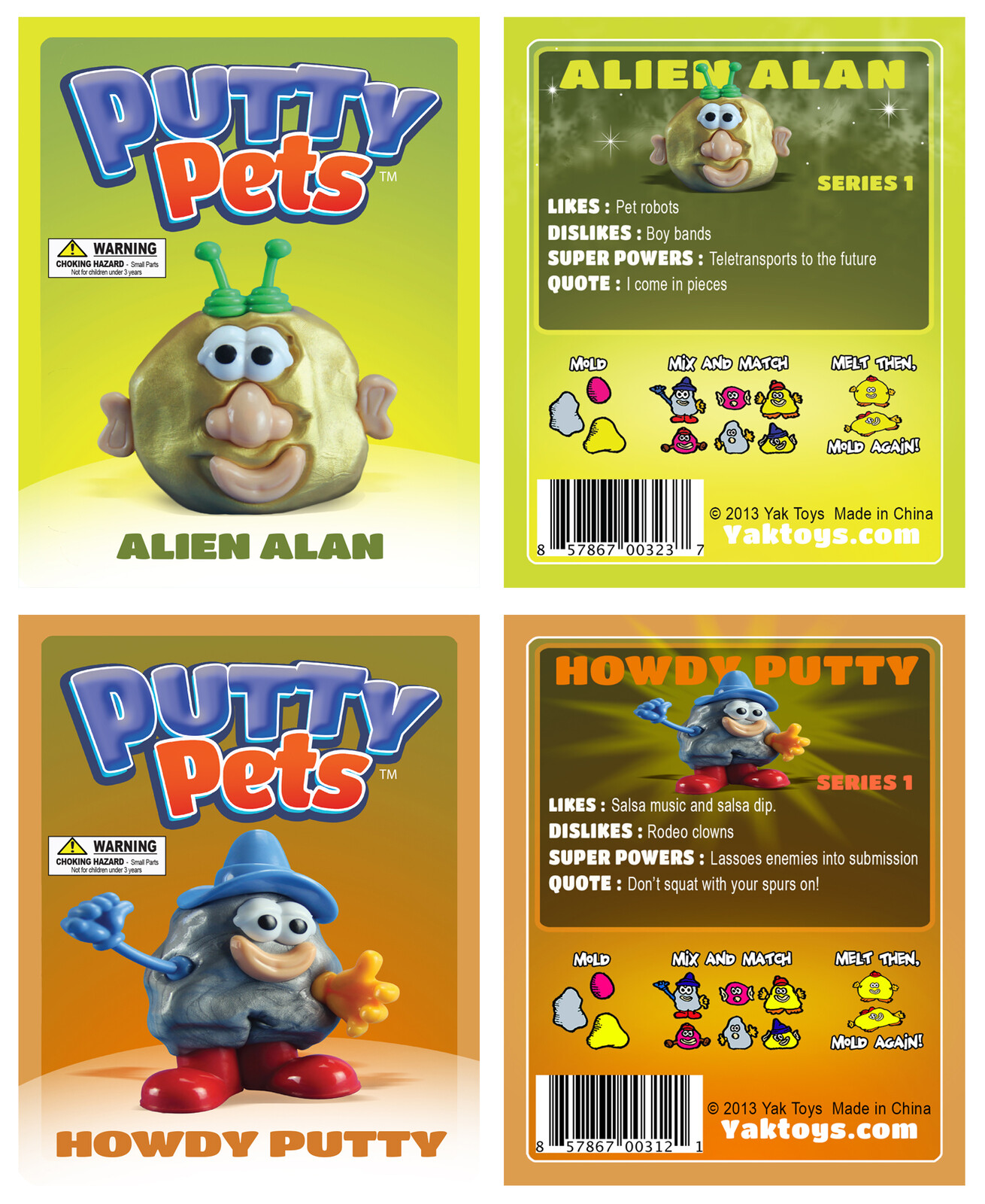 Putty Pets 1  Front and Back