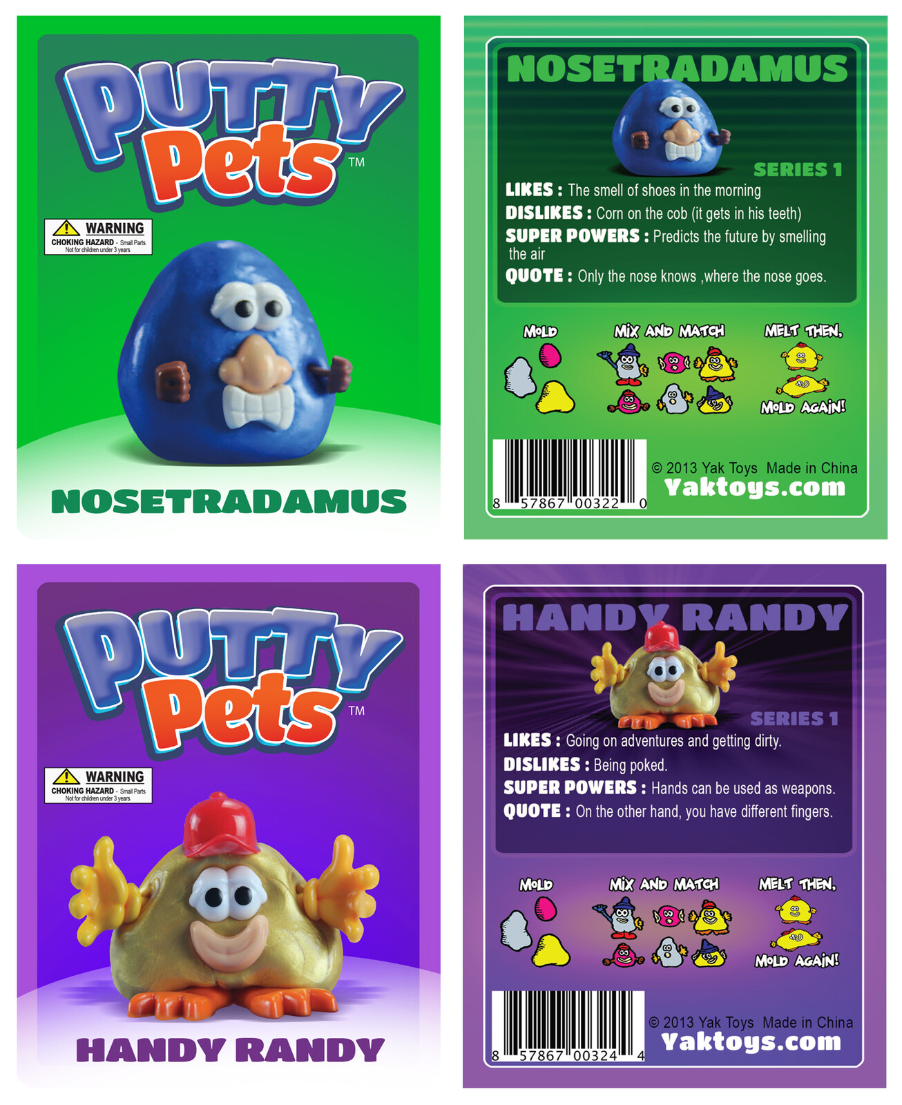 Putty Pets  2   Front and Back