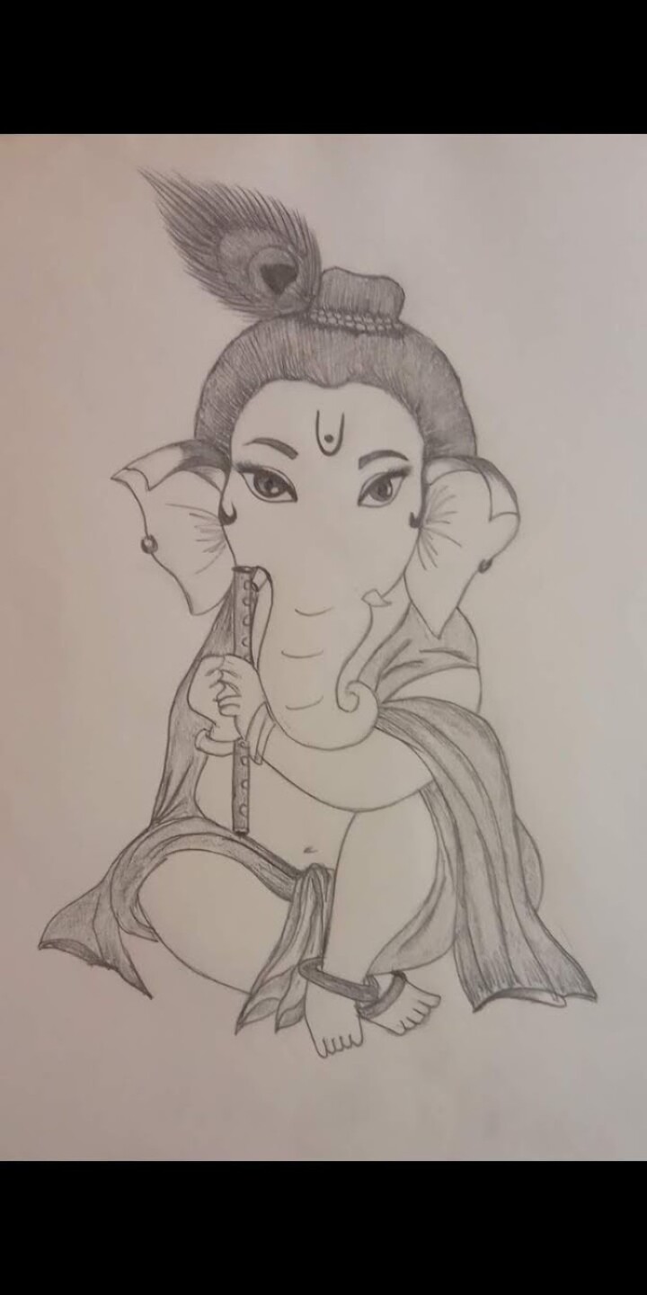 Lord Ganesh Sketch Art Created By Rajat Pal My  GranNino