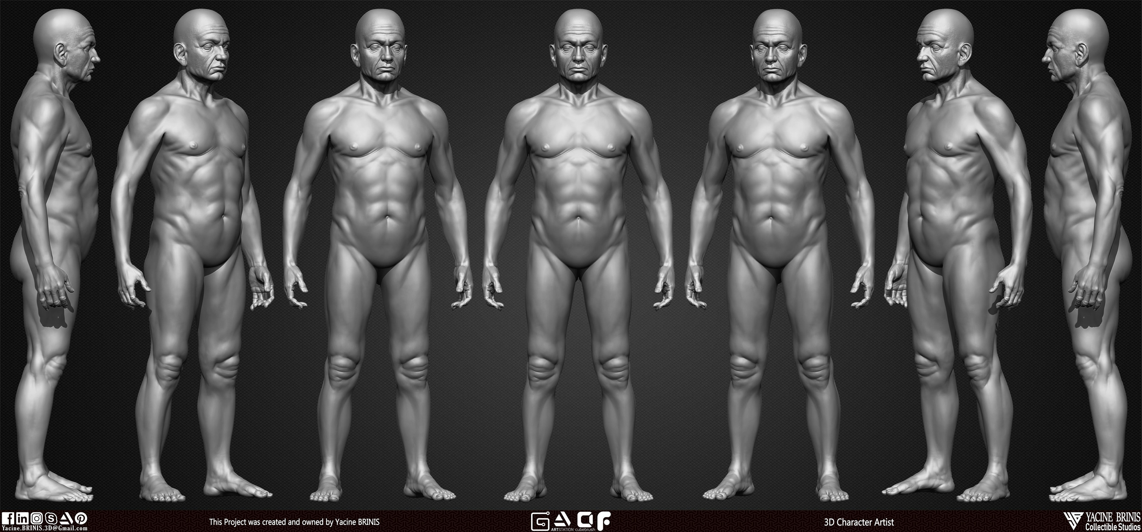 Old Man Basemesh 3D Model By Yacine BRINIS Anatomy Set 003