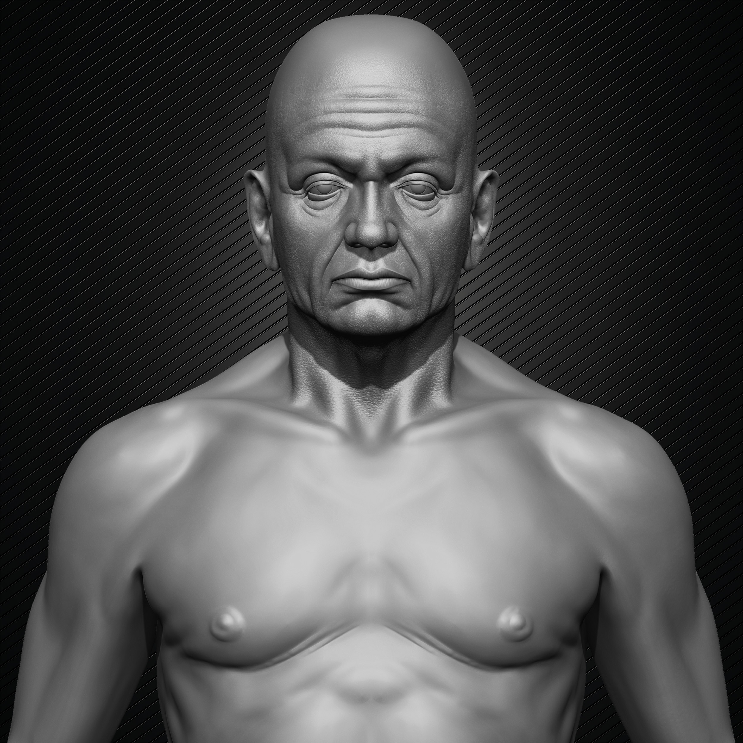 Old Man Basemesh 3D Model By Yacine BRINIS Anatomy Set 001