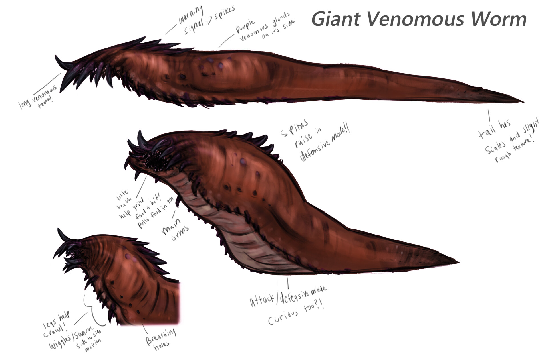Artstation Venomous Giant Worm Concept Art