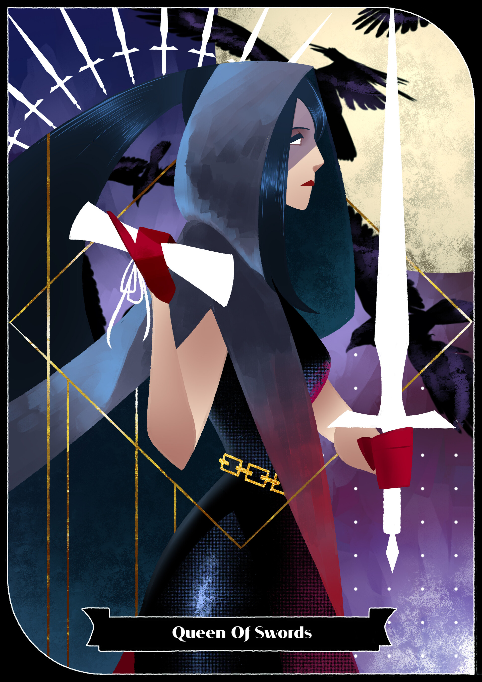 ArtStation - Queen of Swords Tarot Card