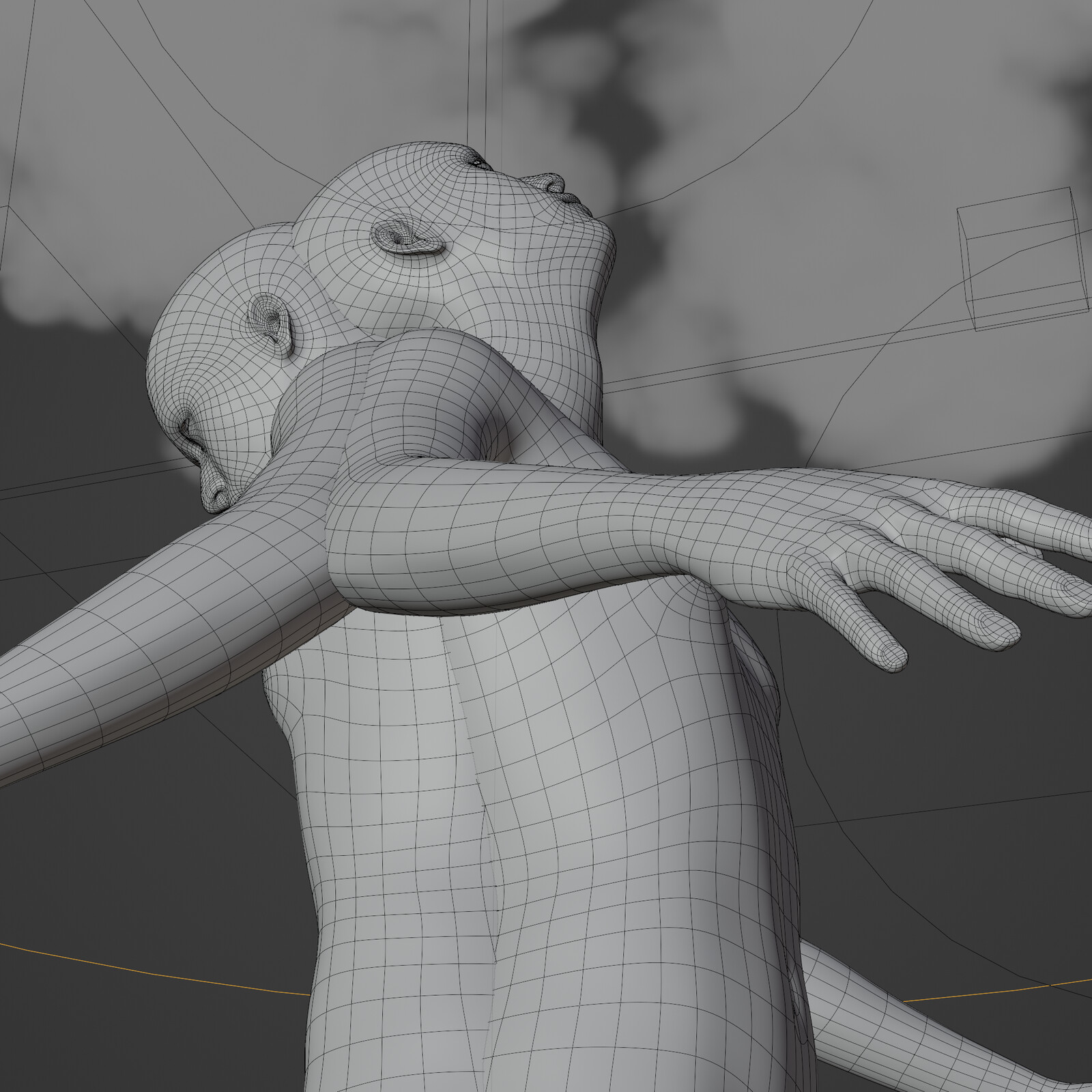 Clay/wireframe render