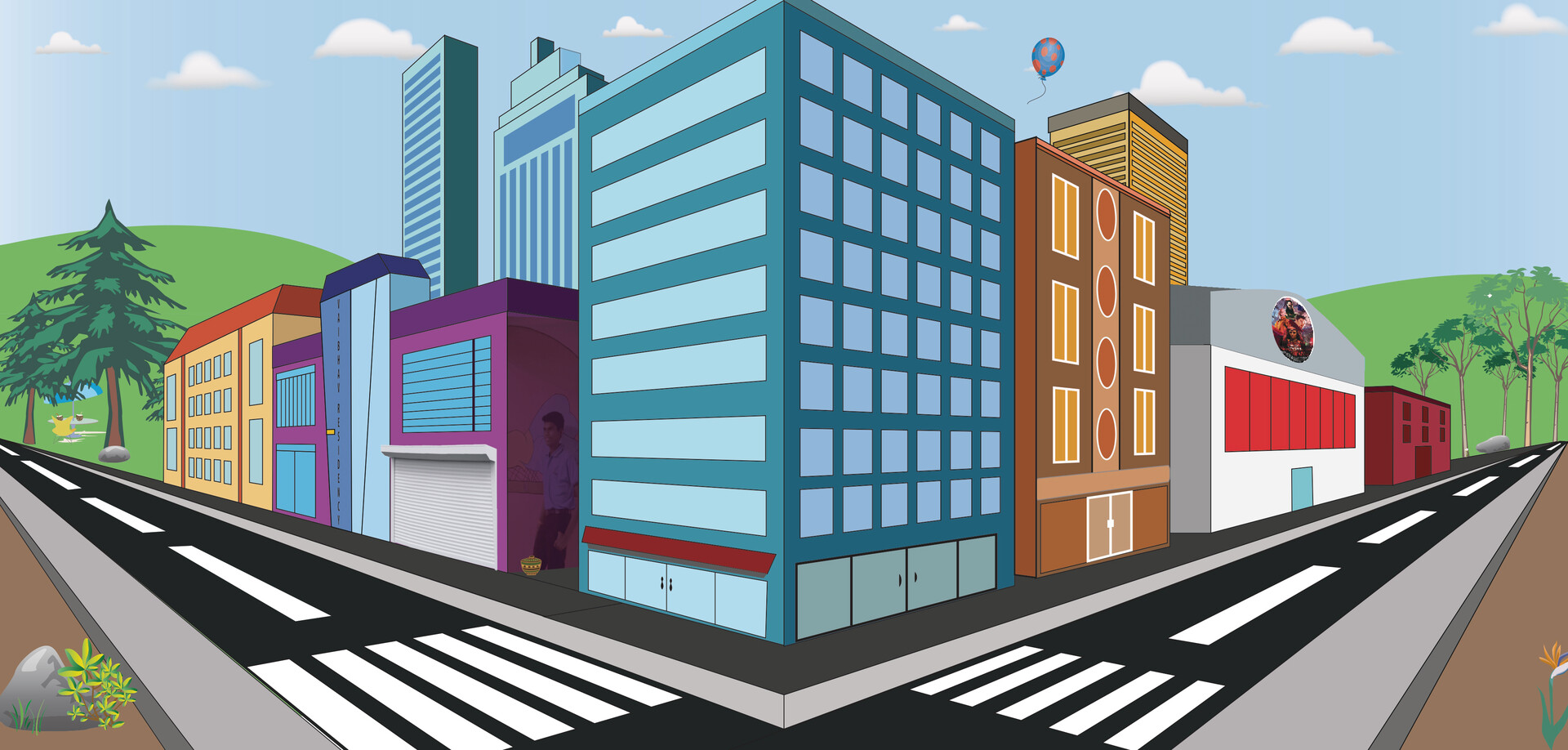 Artstation perspective vector city