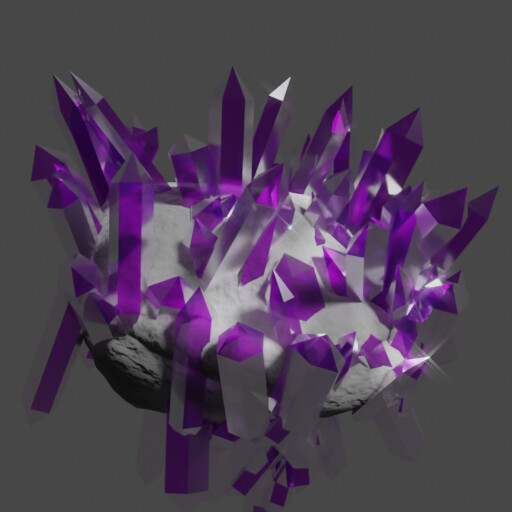 An initial shot of the third hue-rotating crystal. I like to keep these things flexible; it would be great if I could code different rock cleavages, but I've got enough on my programming plate right now!