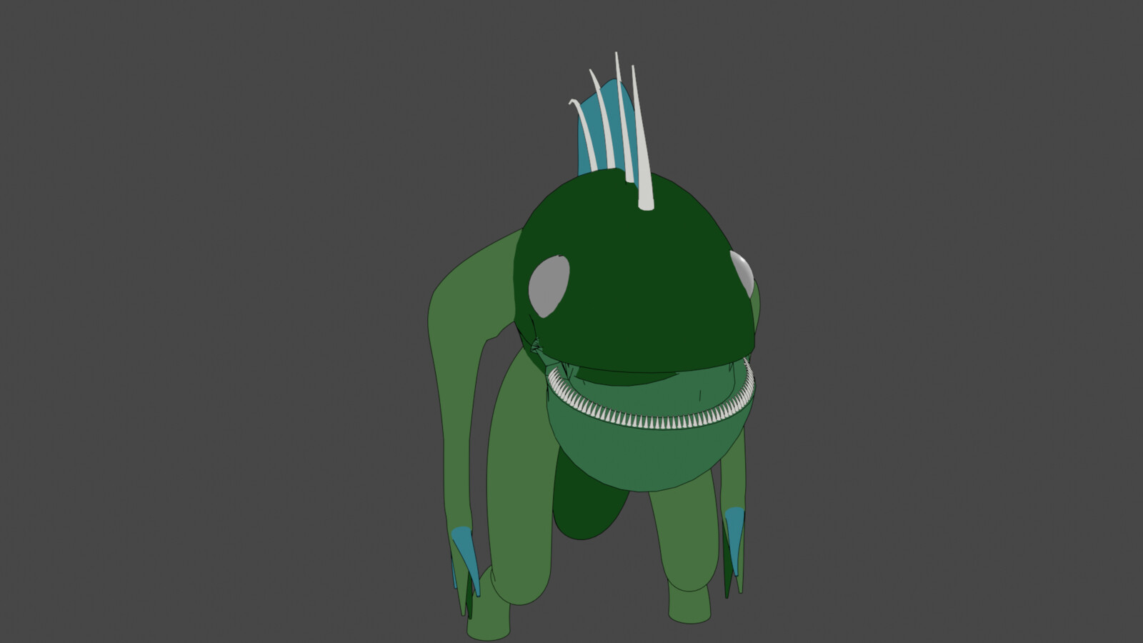 Here's an alternate angle of the initial vision of the deep one. Note that it's missing whiskers and has no gills, as of yet—I wanted to get the energy and flow of my initial vision going first. This is likely only one subclass of them, but we'll see.