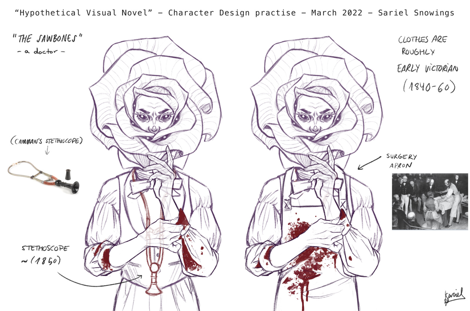 Character refinement and alternative outfits