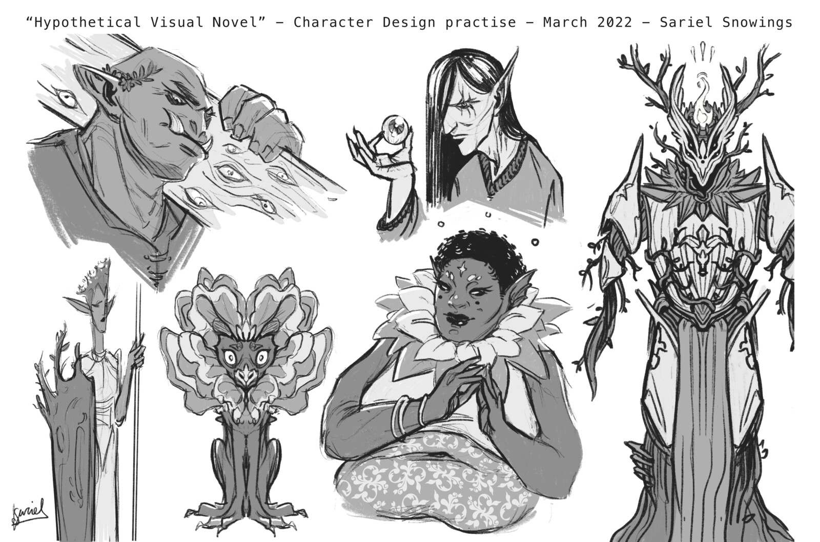 Loose brainstorming sketches