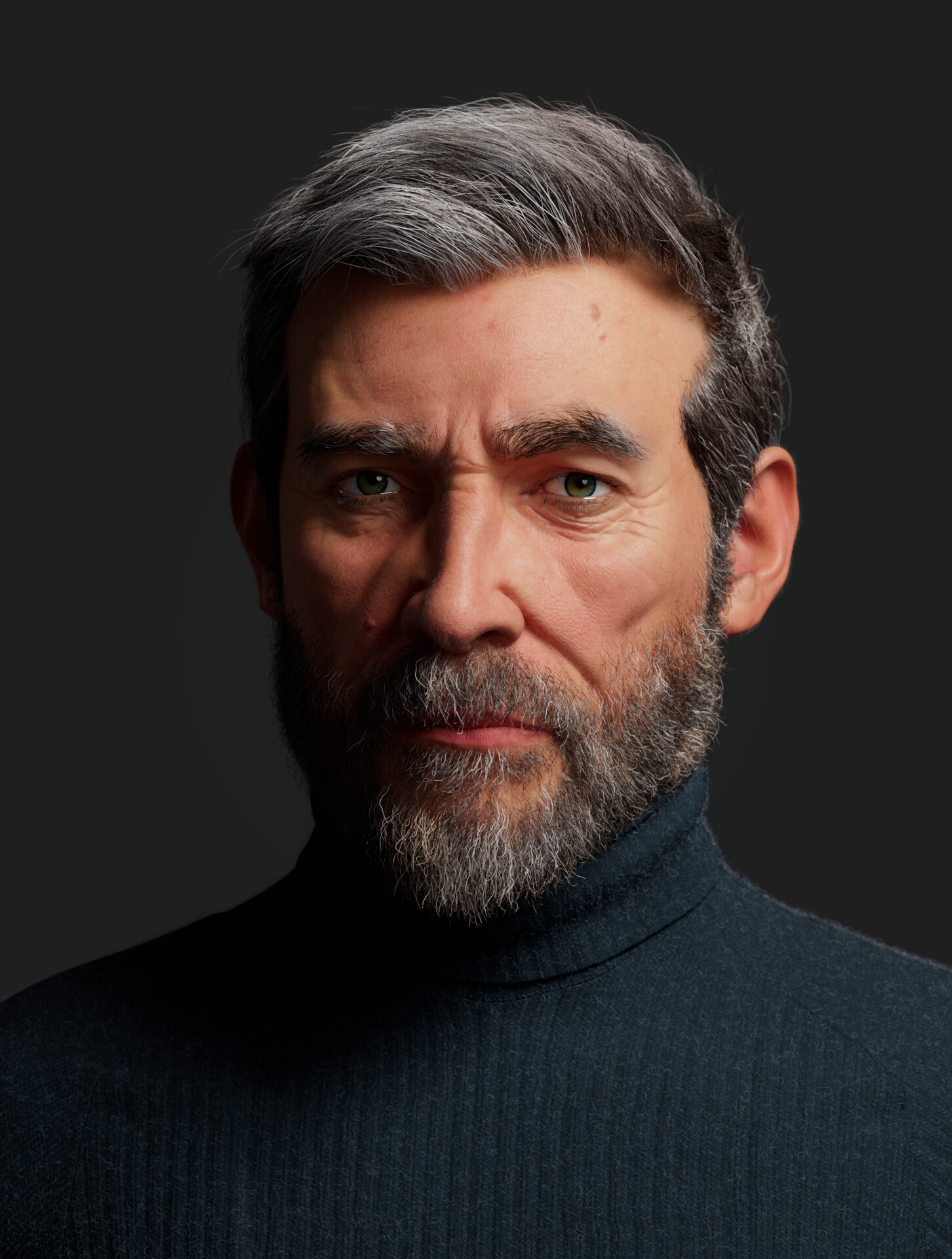 Portrait of a 1st century Palestinian man with dark skin