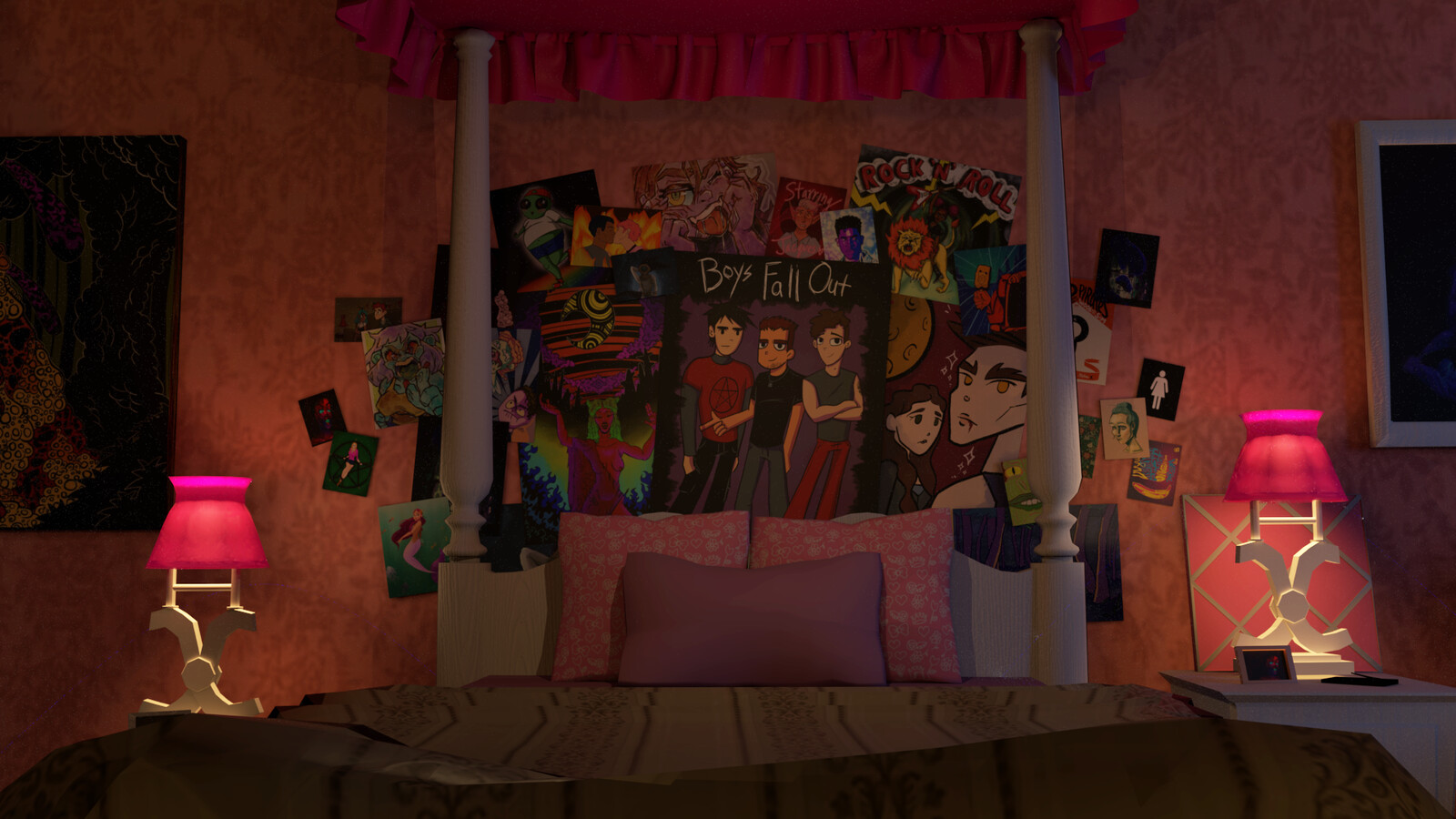 I collaborated with fellow 2D Artists at RIT to populate the poster wall.