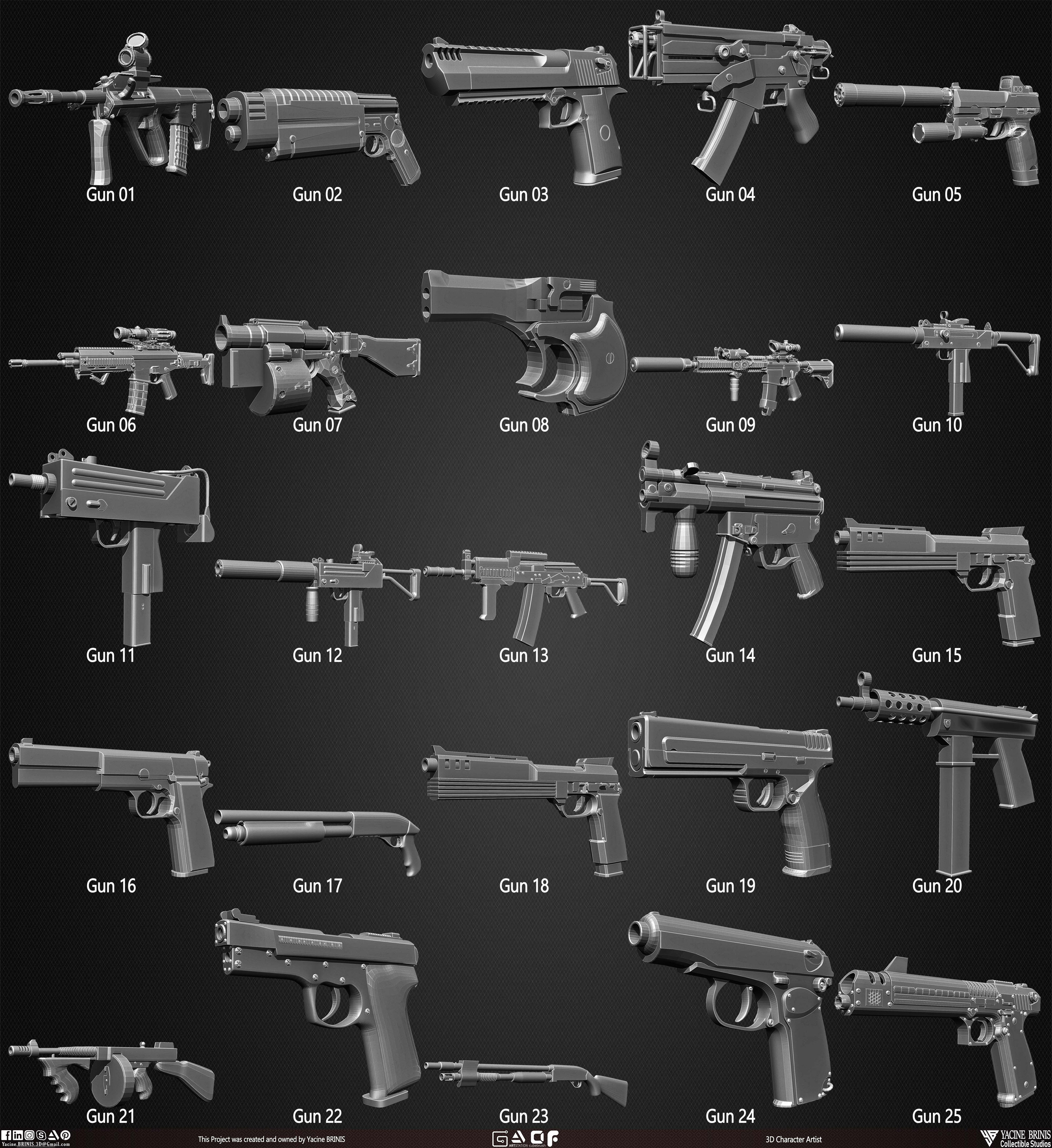 25 Guns Kitbash Vol 03 sculpted By Yacine BRINIS Set 002