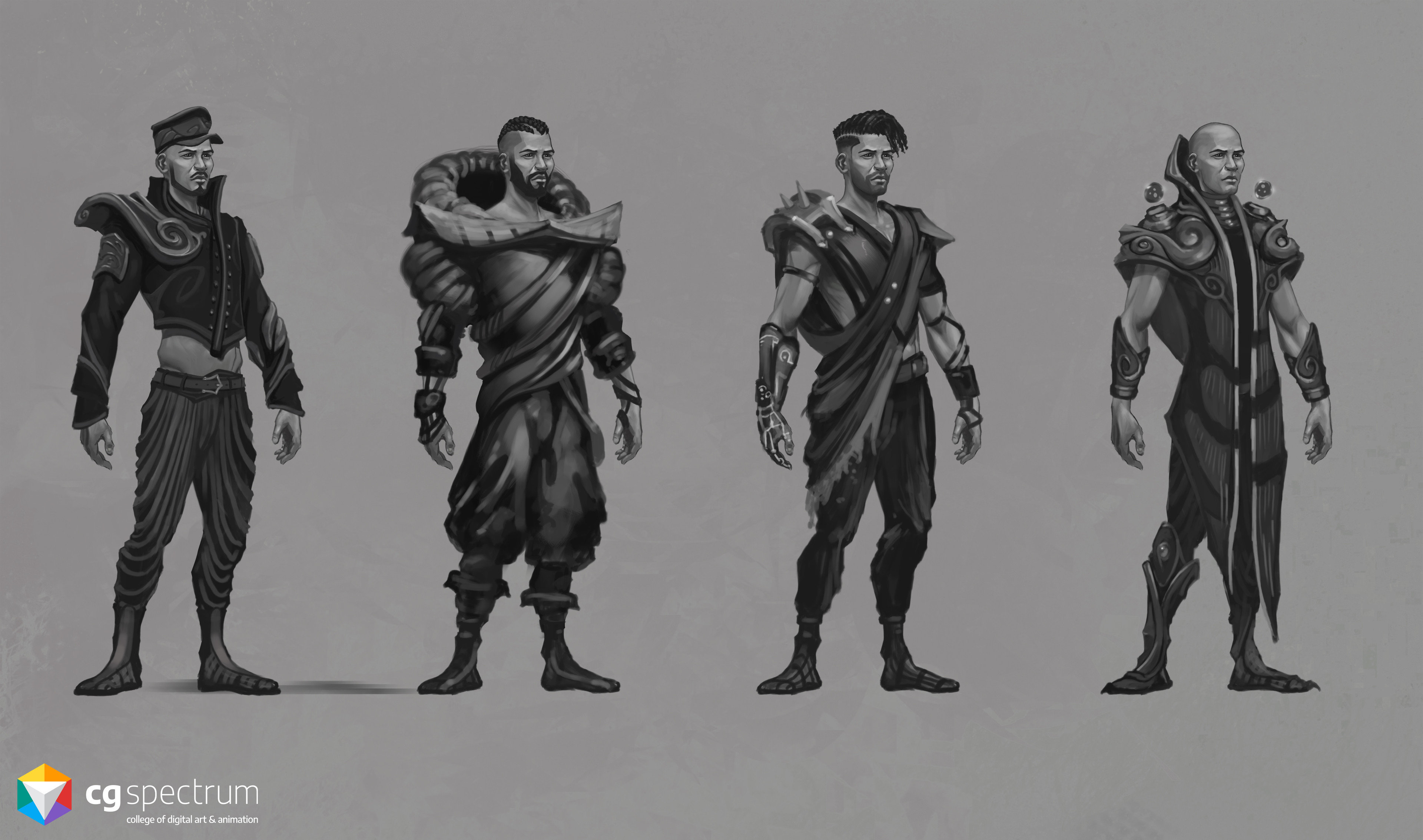 Male stylised character sketches.