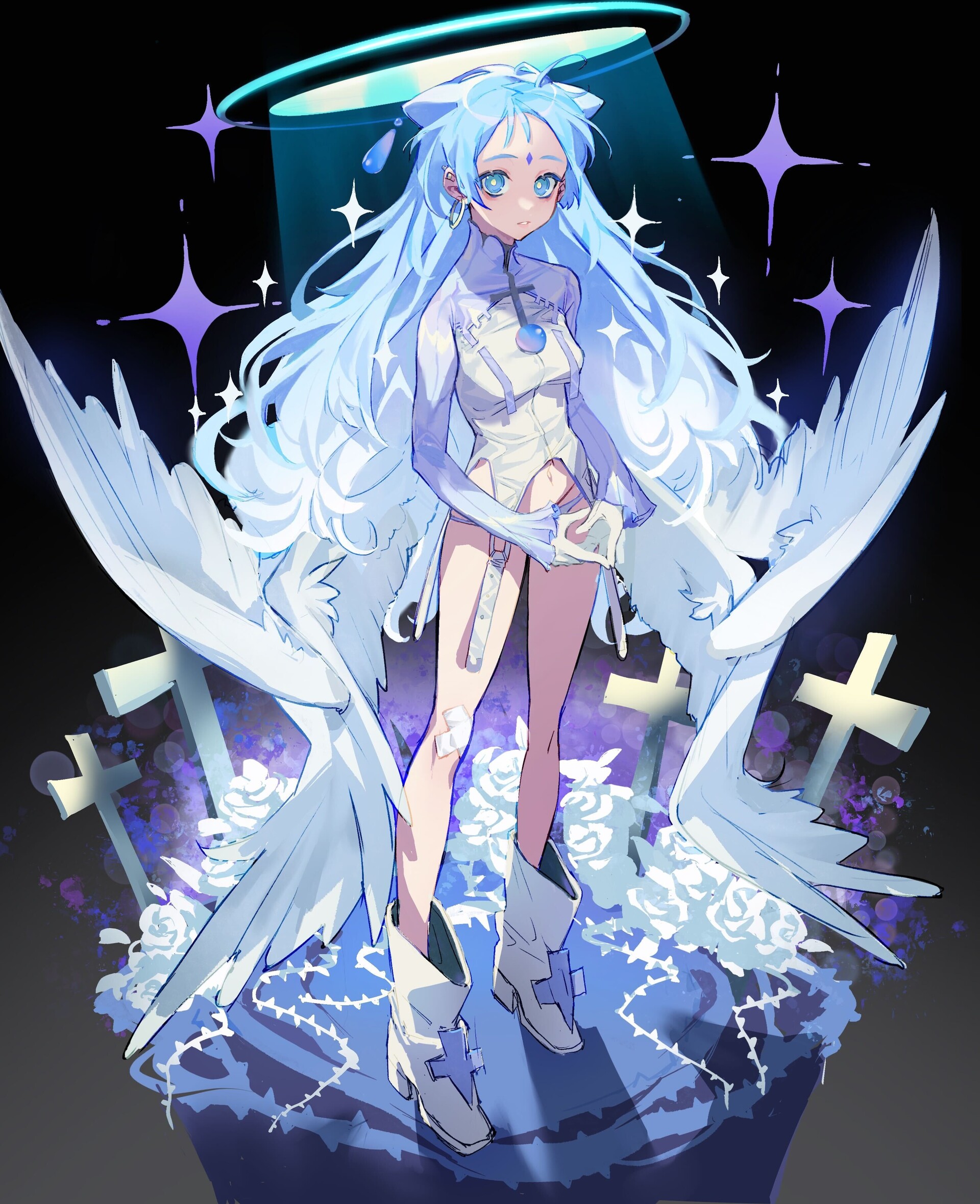 Lexica - Hyper realistic anime character portrait angel flying white snake  wings