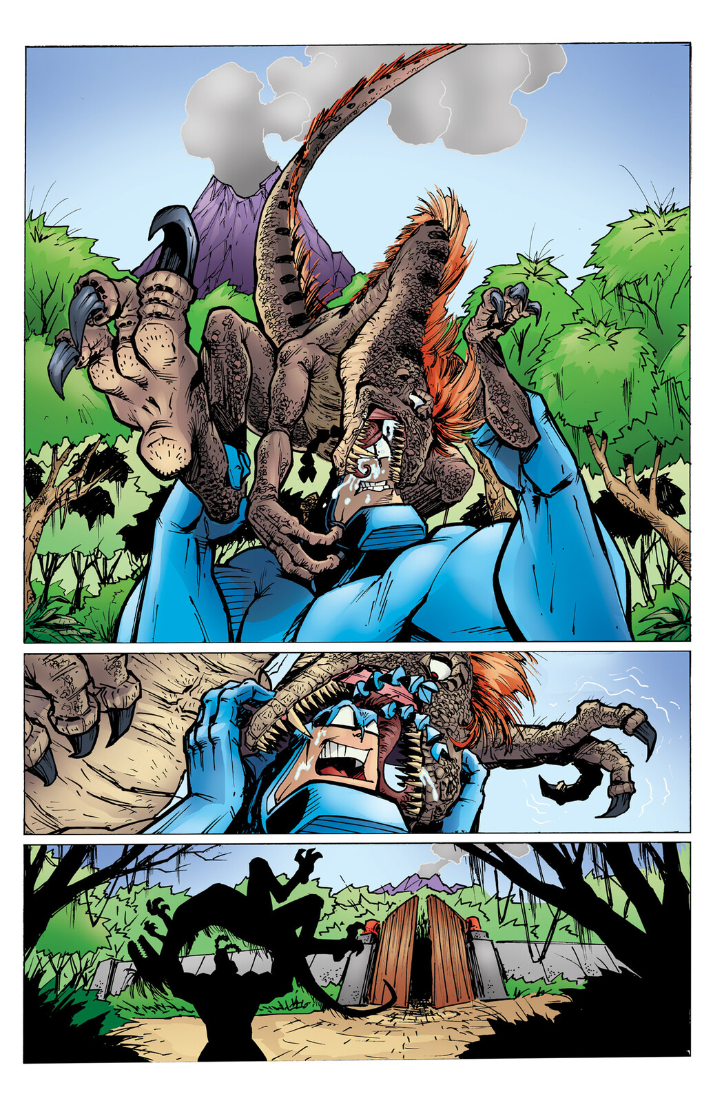 In Borneo Reborn Page 1 by Ian Chase Nichols
The Tick is Copyright © Ben Edlund, All other characters are Copyright © New England Comics