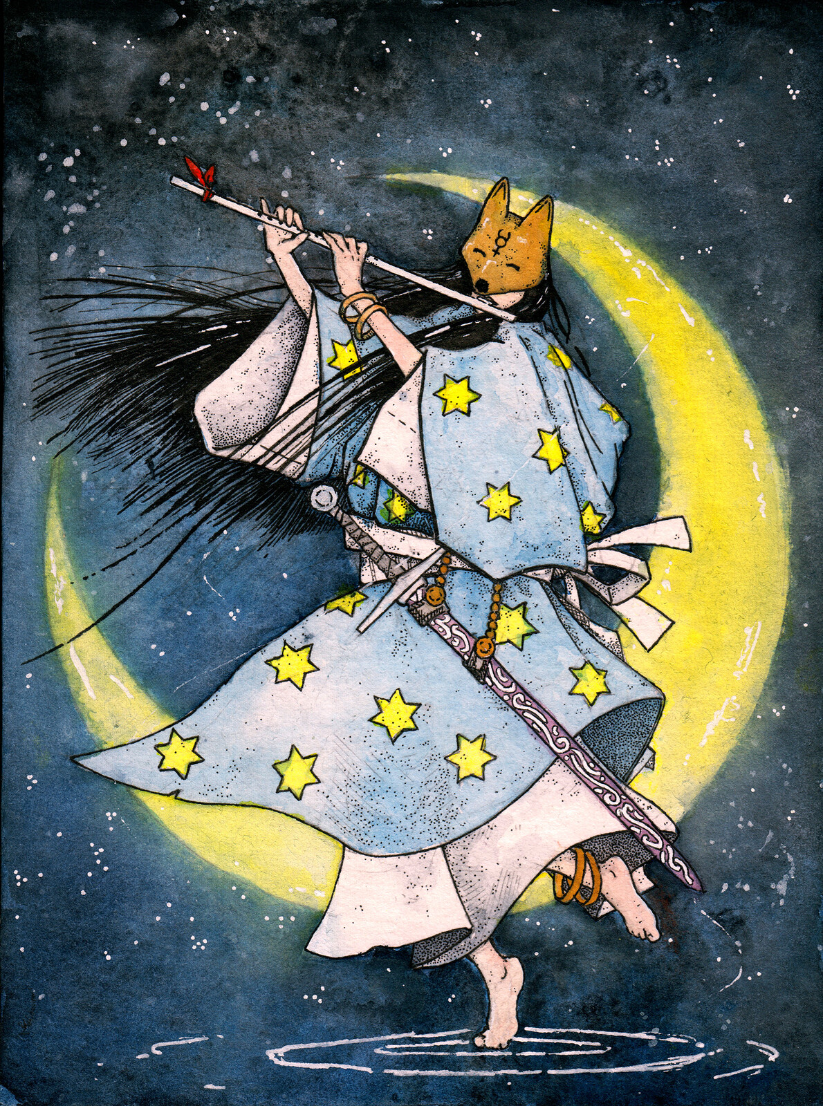 "The Alchemist's daughter"
Water color, gouache and ink